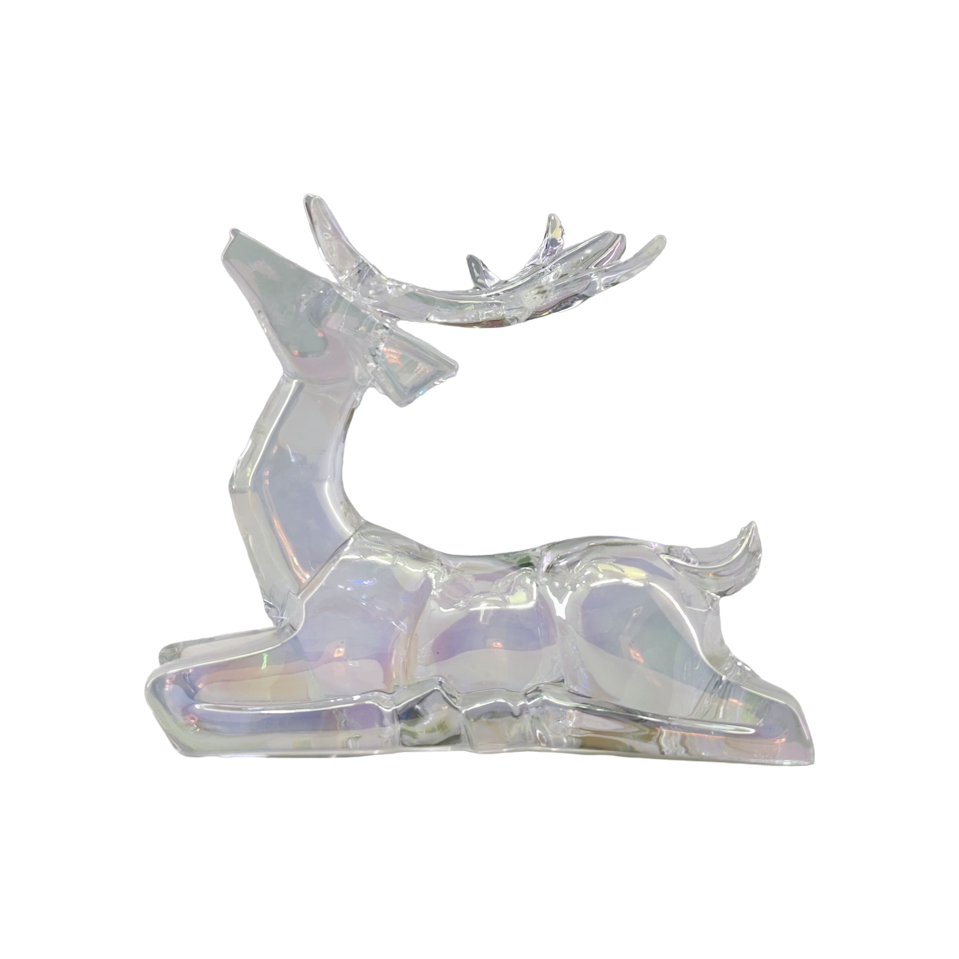 7.25" Clear Acrylic Sitting Reindeer Tabletop Décor by Ashland®