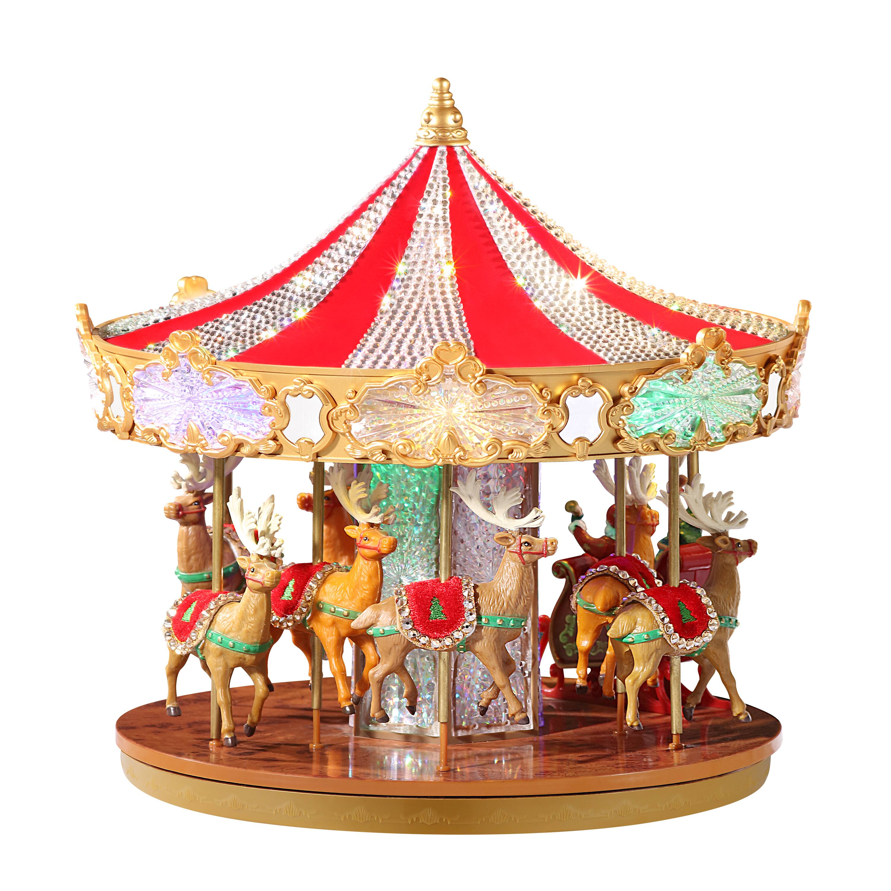 Mr. Christmas 12" Animated Crystal Very Merry Carousel