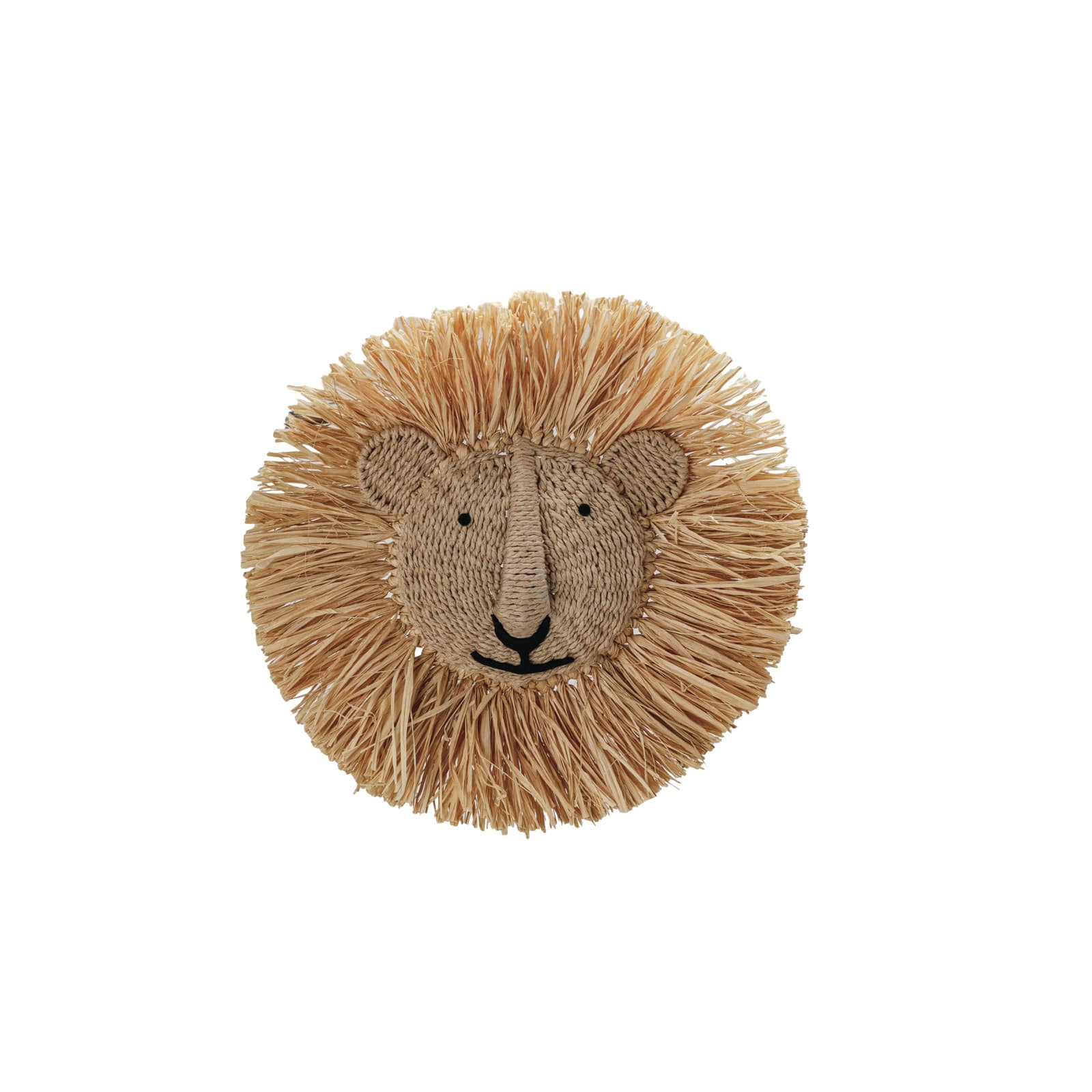 Hello Honey&#xAE; 16.5&#x22; Natural Savannah King Raffia Lion Wall Art