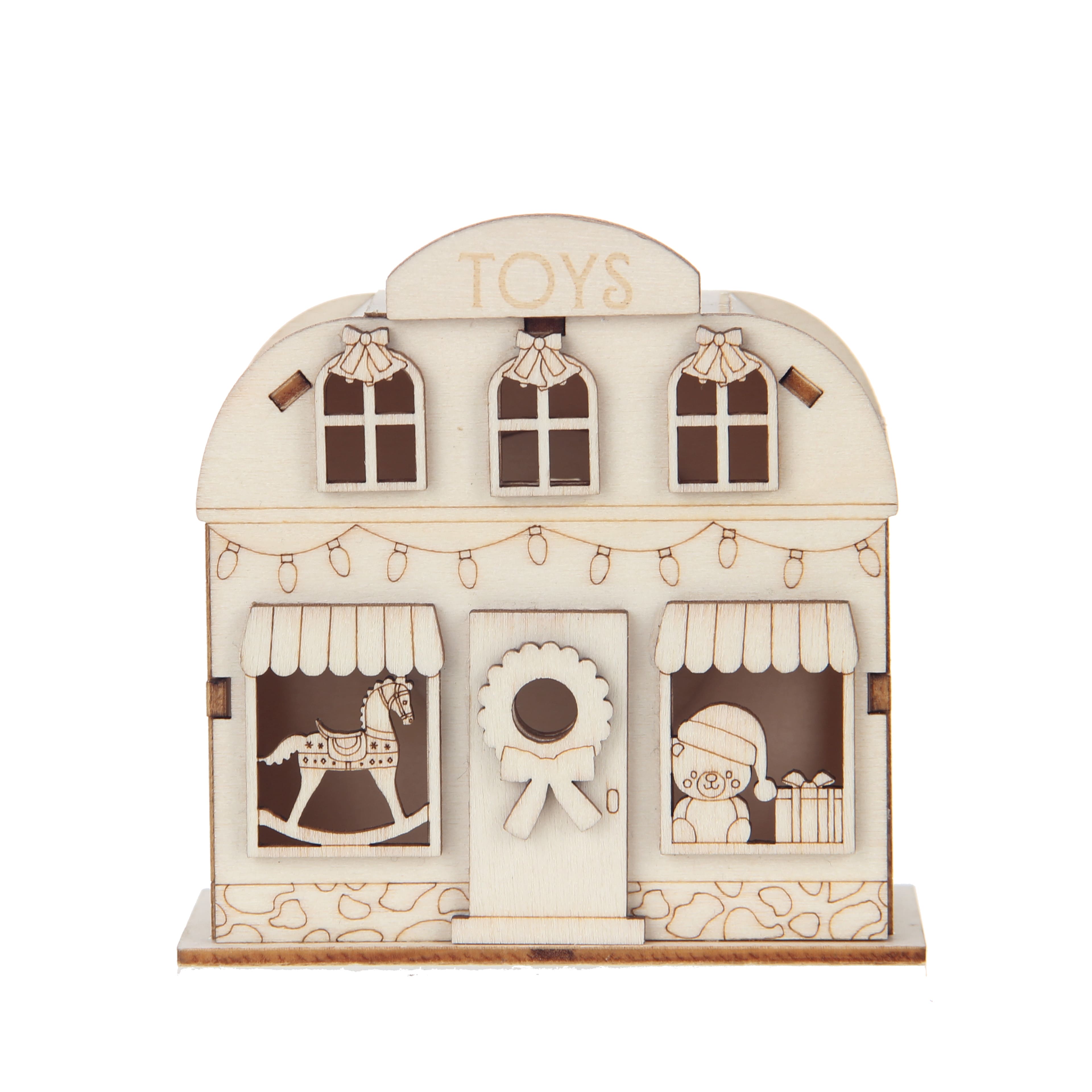 3.75&#x22; Unfinished Toy Store DIY LED Wood D&#xE9;cor by Make Market&#xAE;