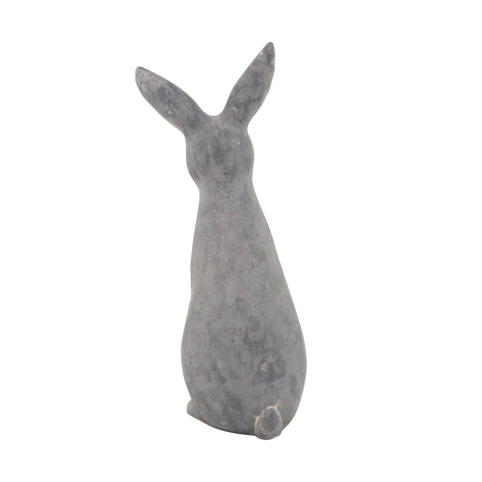 18" Gray Stone Farmhouse Rabbit Garden Sculpture