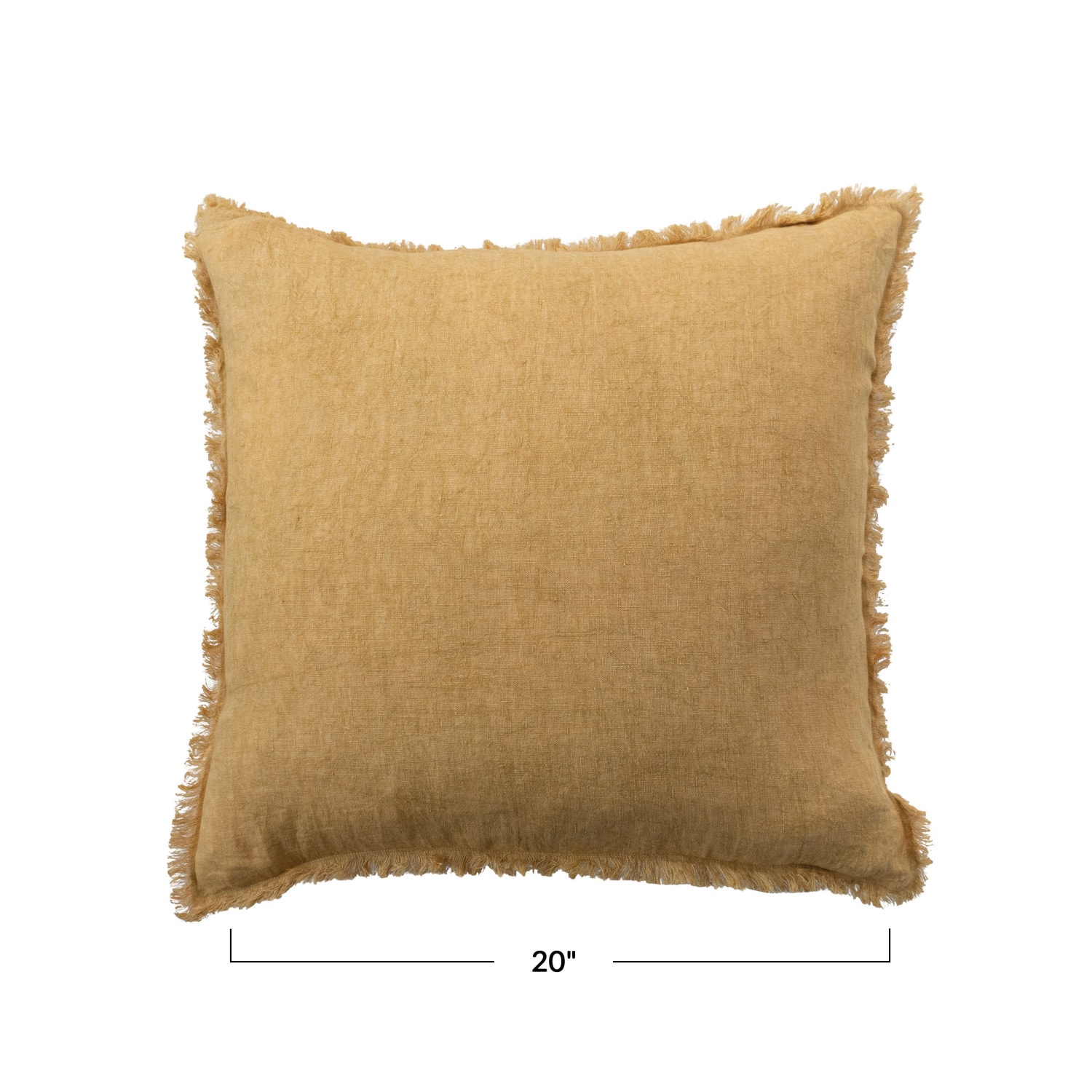 Stonewashed Linen Pillow with Fringe