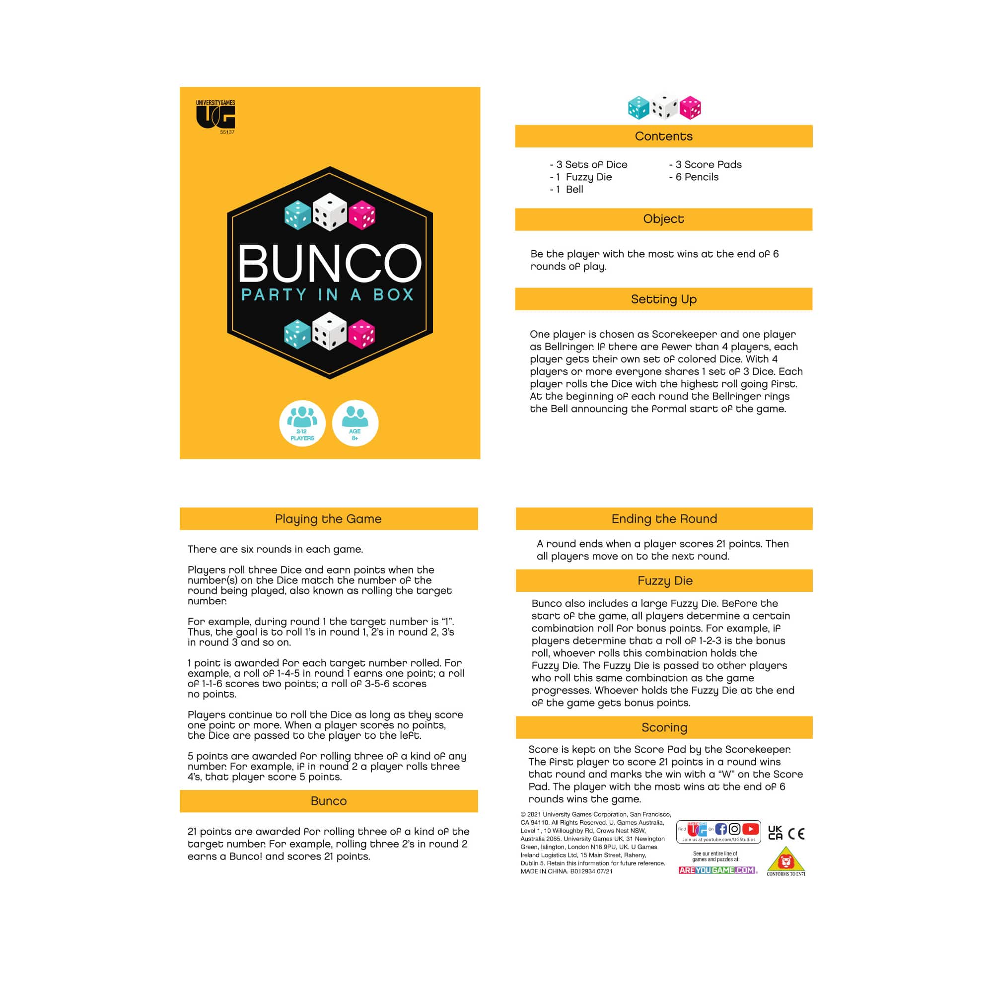 Bunco Party in a Box