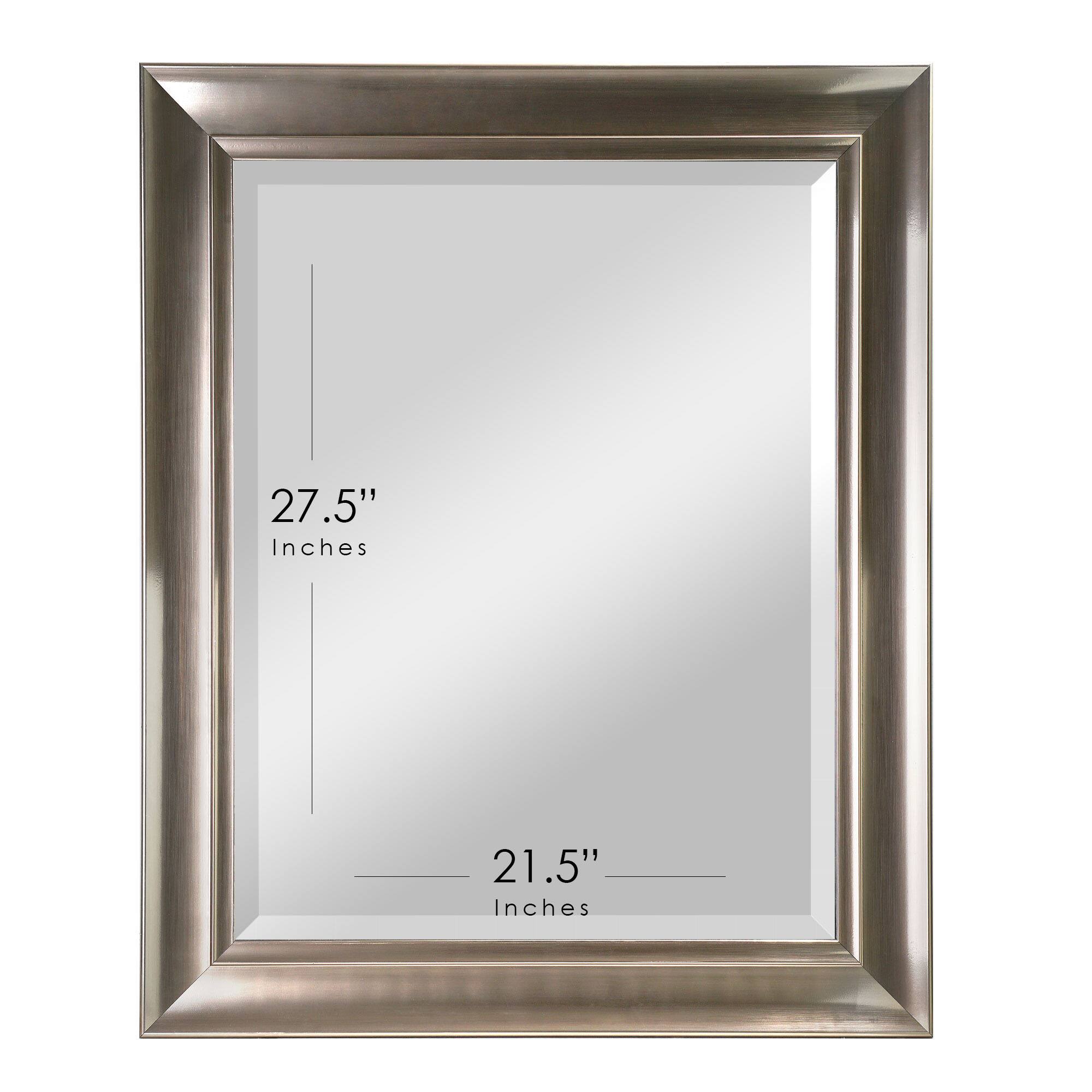 Head West Brushed Nickel Framed Wall Mirror - 35&#x22; x 29&#x22;
