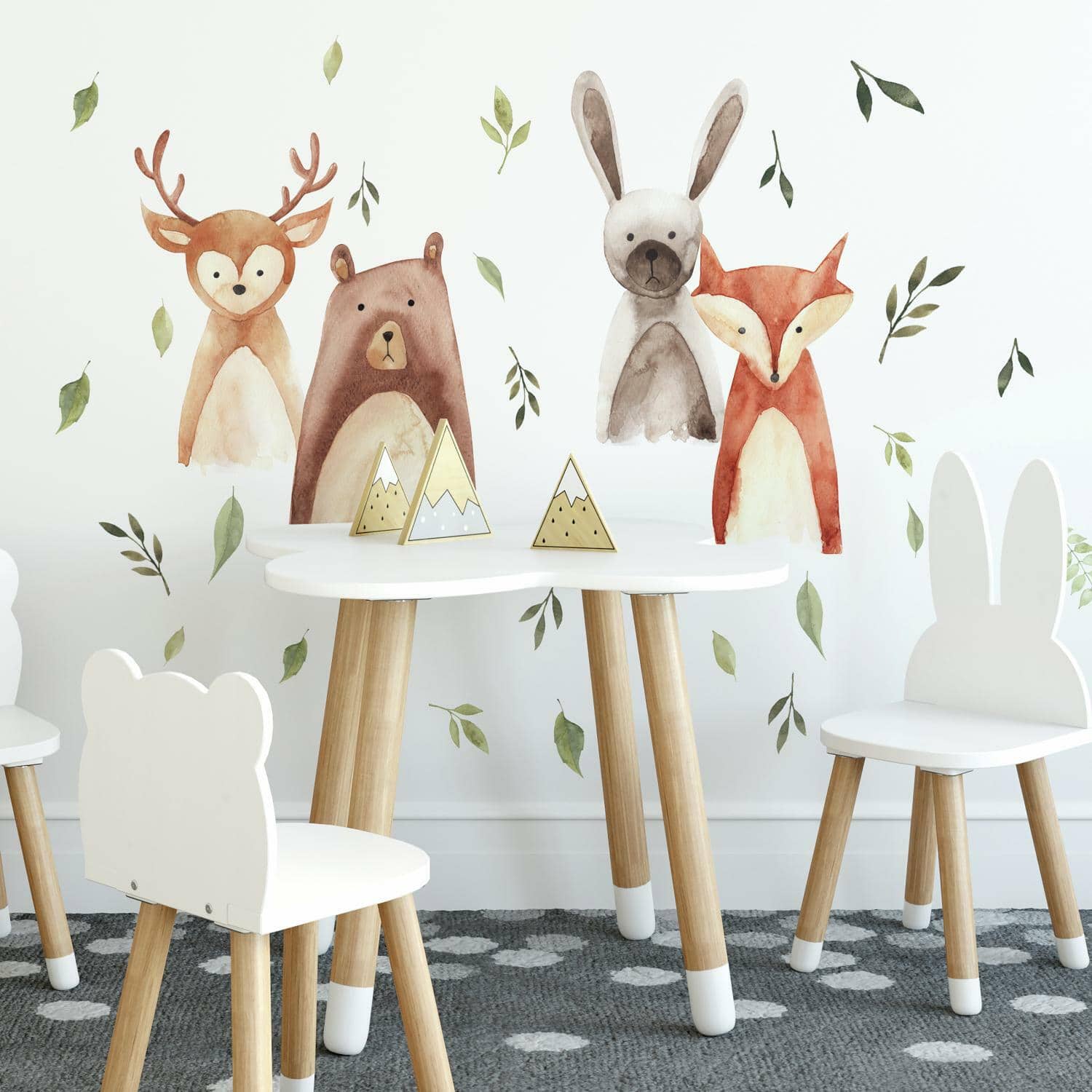 RoomMates Watercolor Woodland Critters Peel & Stick Decals