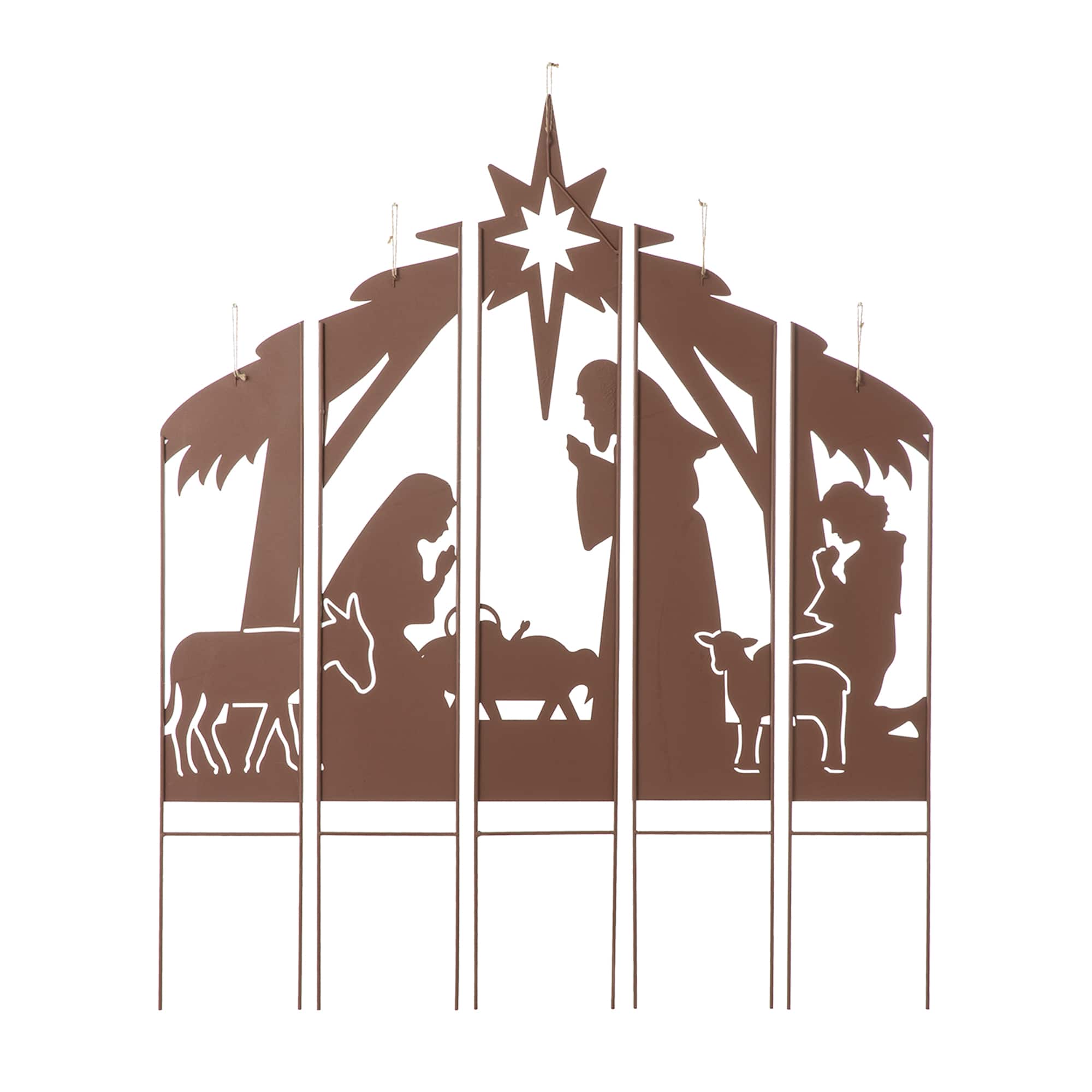 Glitzhome&#xAE; 41.5&#x27;&#x27; Metal Nativity Combo Yardstake