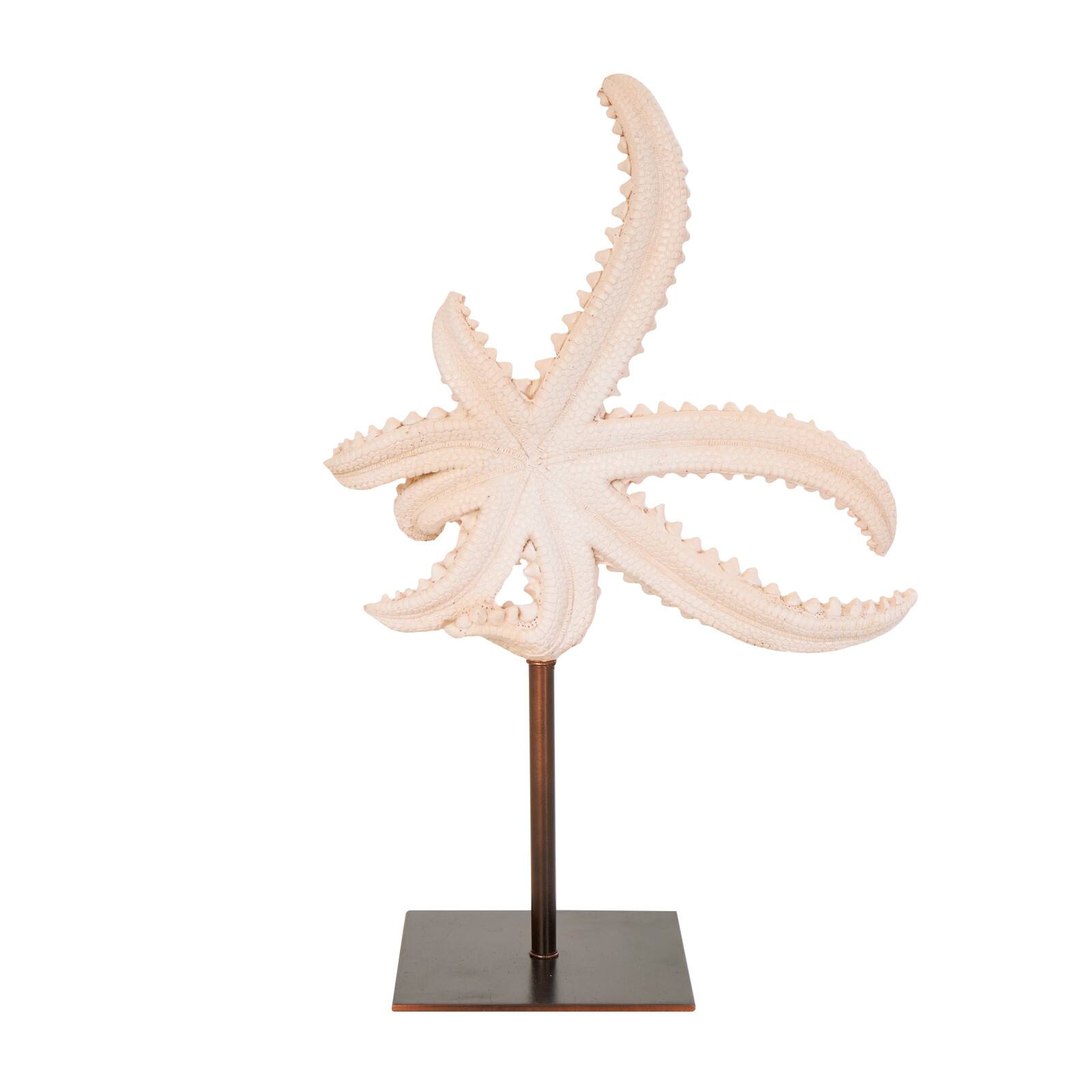12&#x22; Pink Starfish Sculpture with Copper Stand