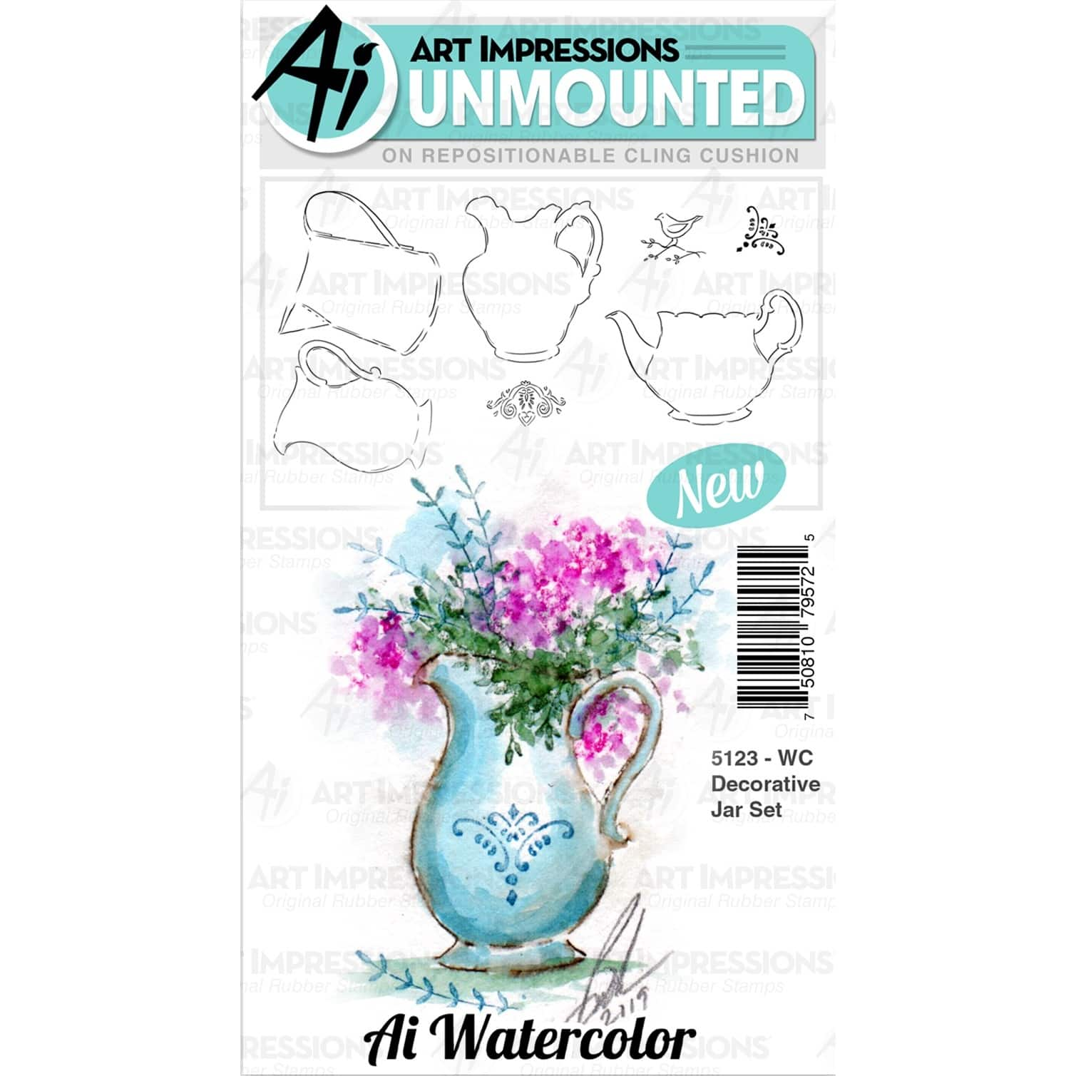 Art Impressions Decorative Jar Watercolor Cling Rubber Stamps | Michaels