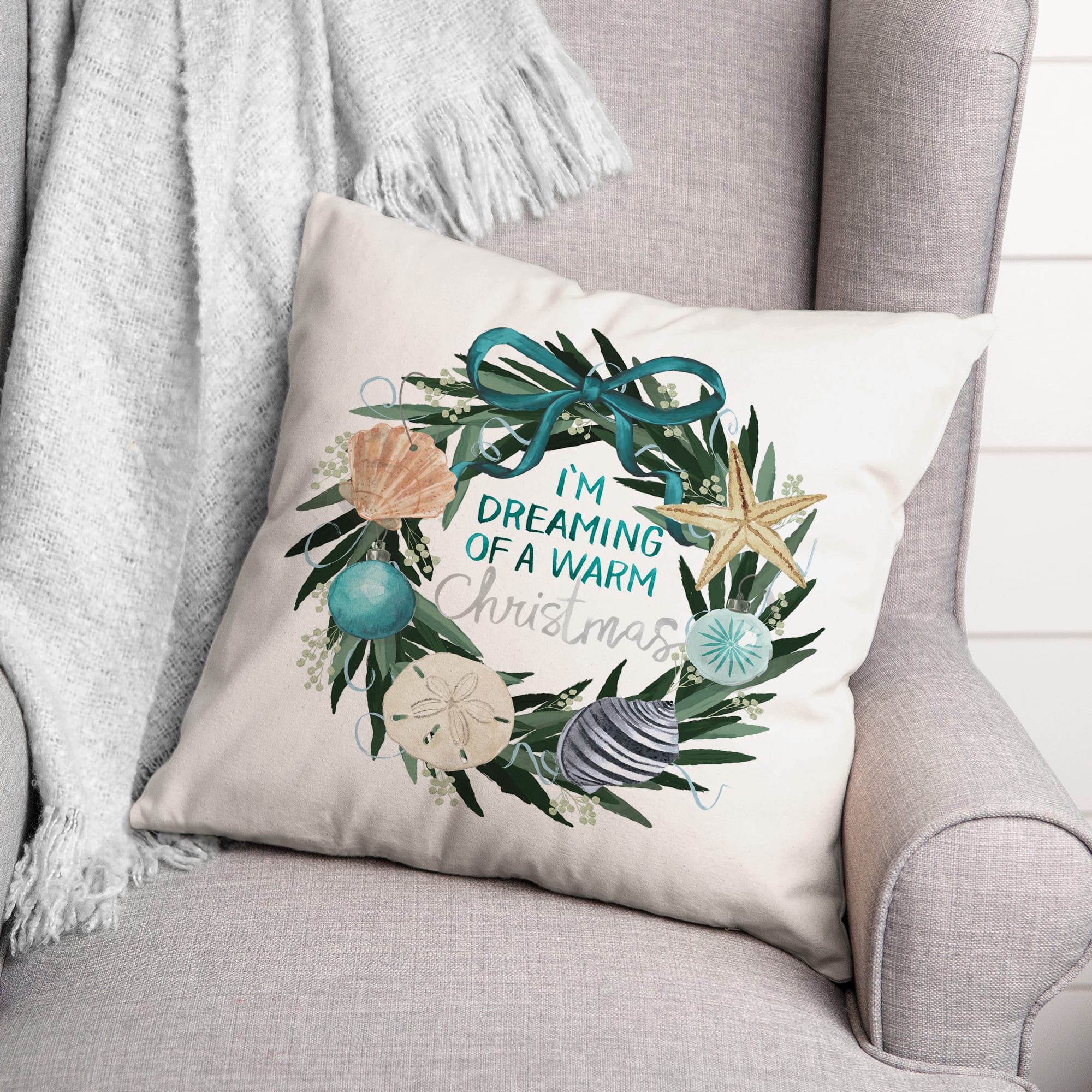 I&#x27;m Dreaming of a Warm Christmas Throw Pillow