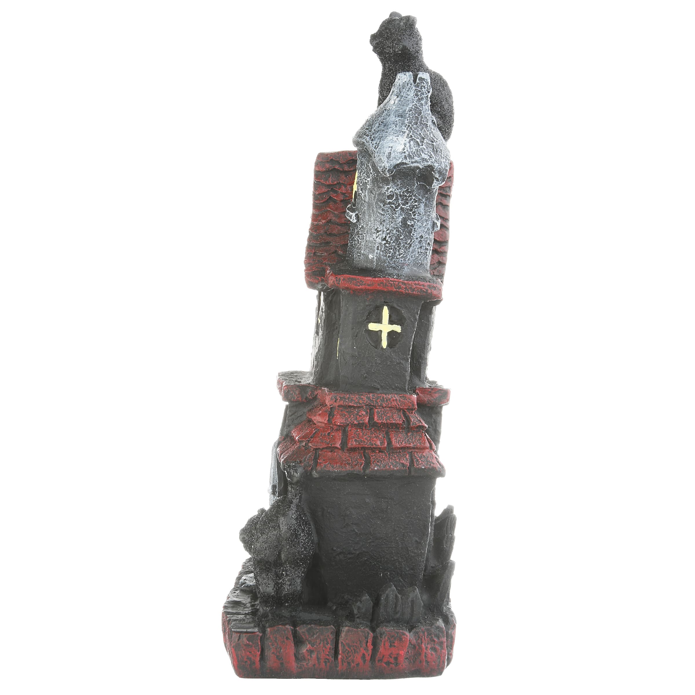 7&#x22; Black Cats Haunted House with LED Light