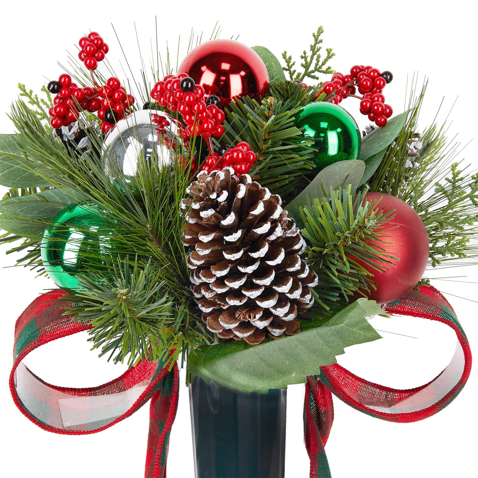 Red &#x26; Green Ornament &#x26; Pinecone Remembrance Cone by Ashland&#xAE;