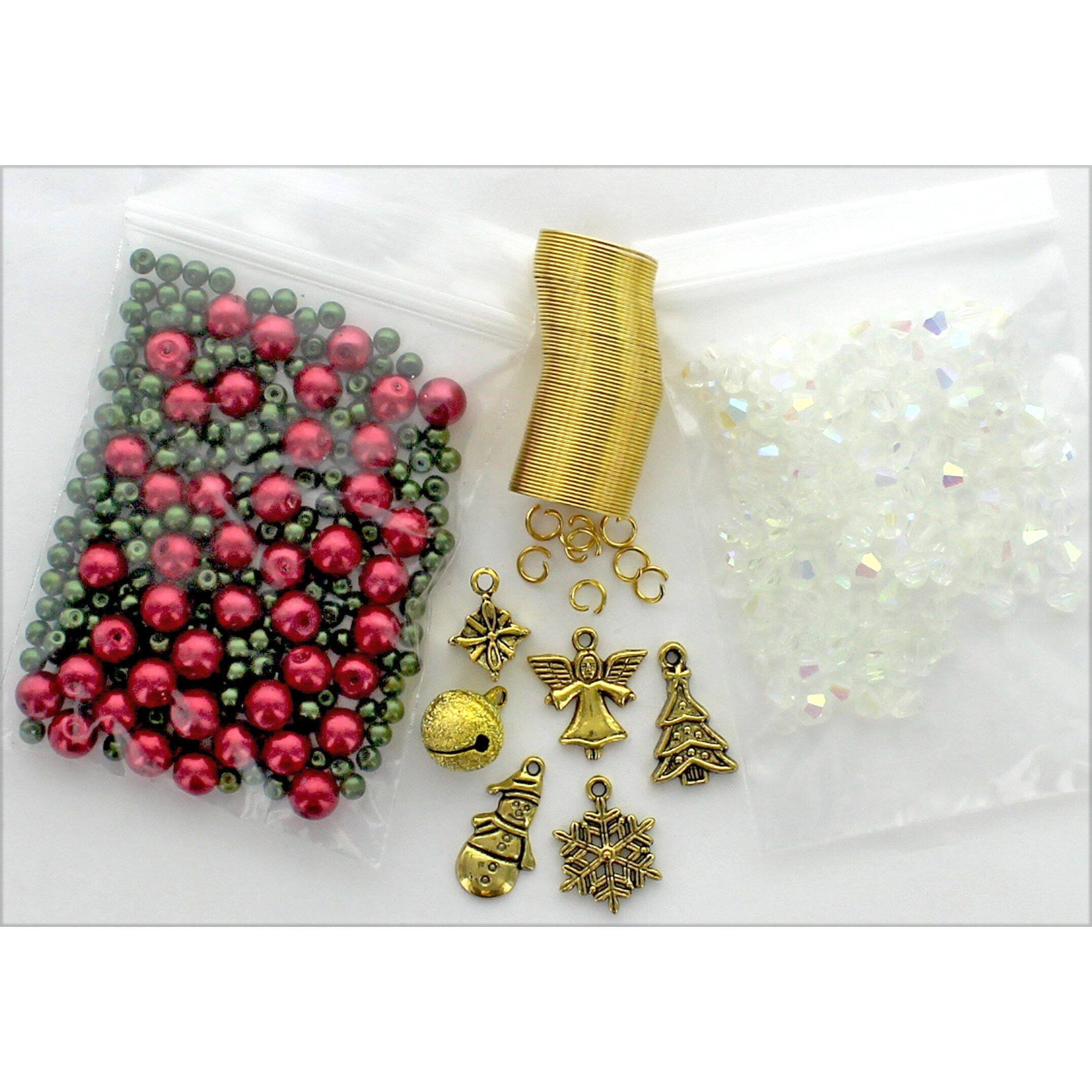 Solid Oak Nostalgic Christmas™ Red, Green & Gold Charmers Beaded