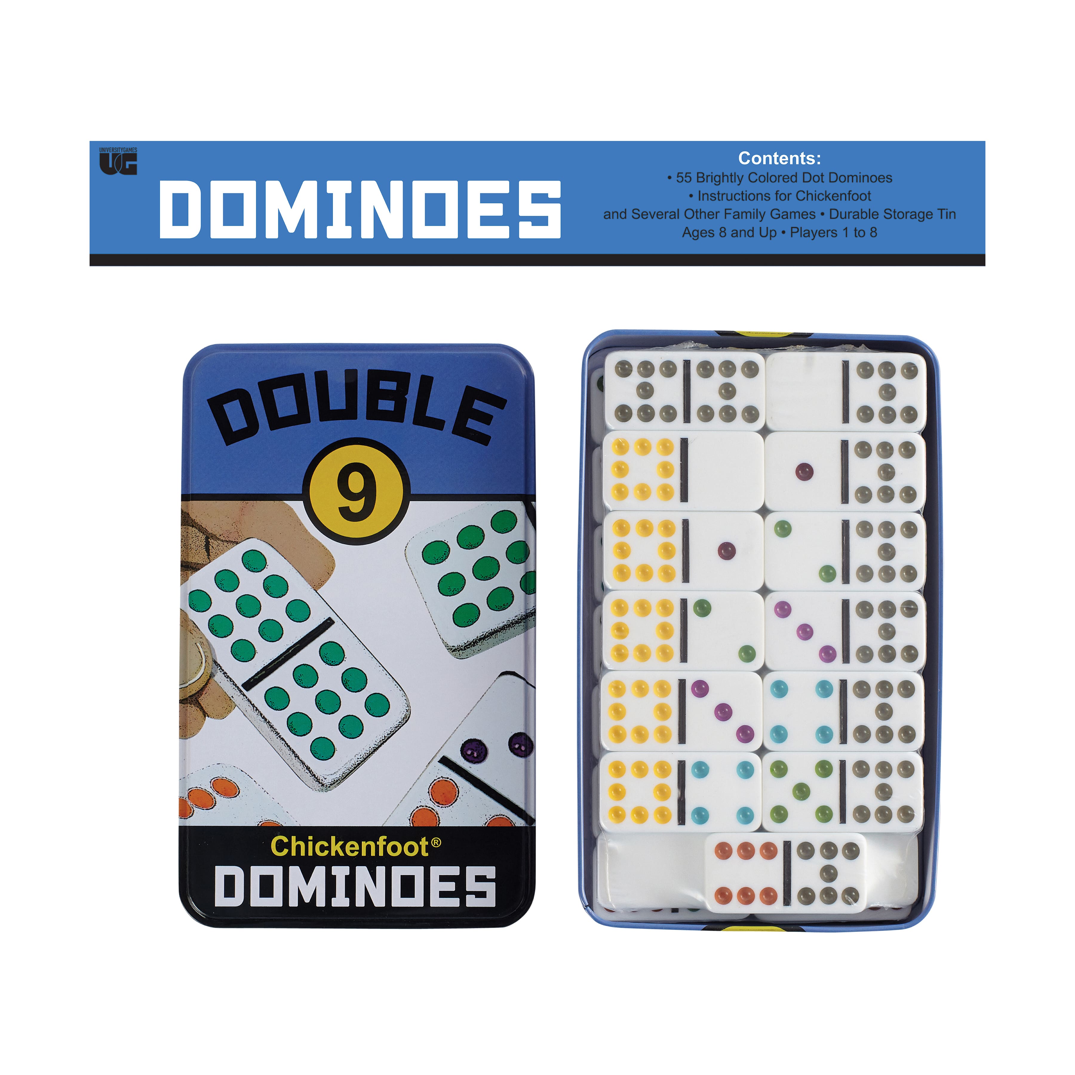 Double 9 Chickenfoot&#xAE; Dominoes