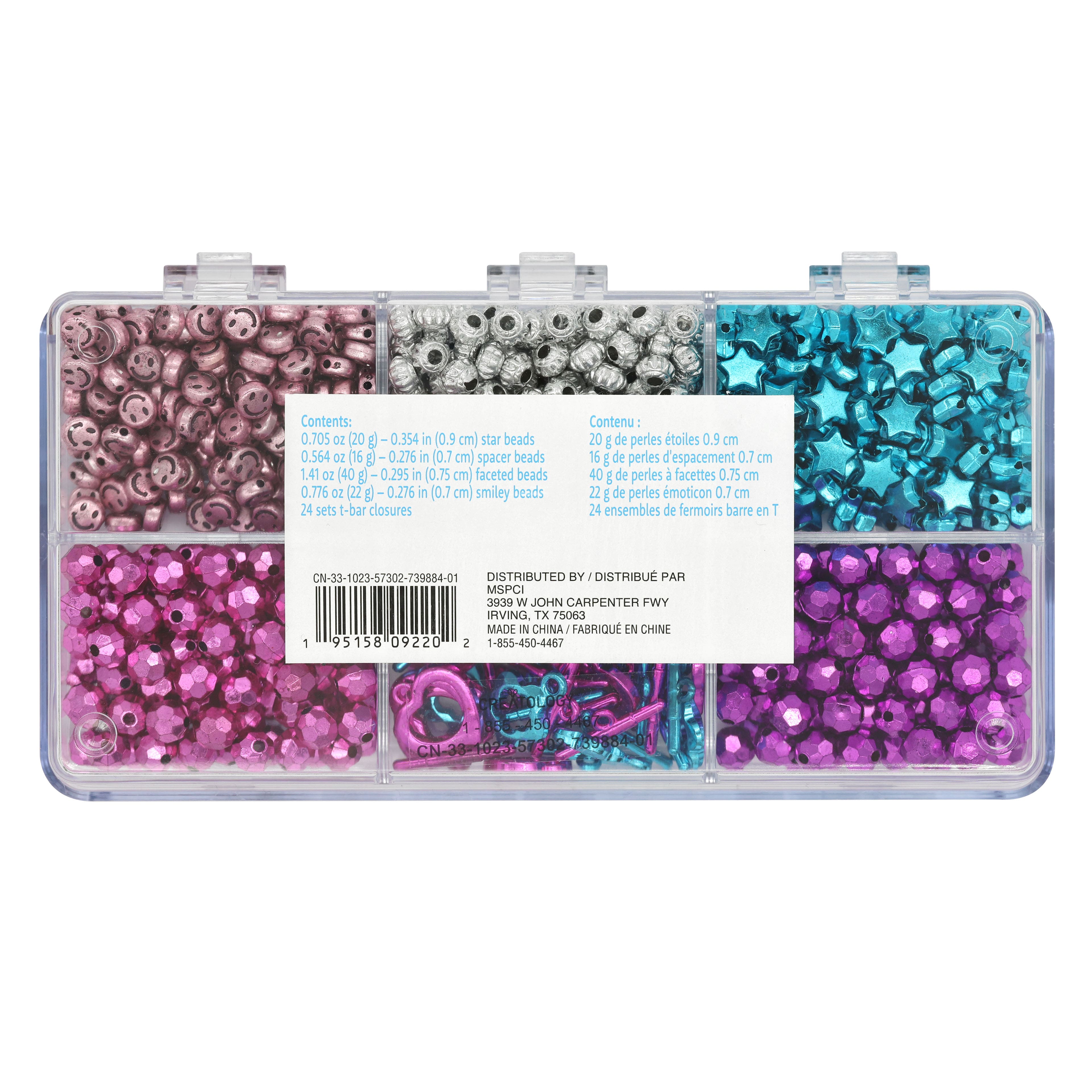 12 Pack: Metallic Brights & Findings Bead Box by Creatology™
