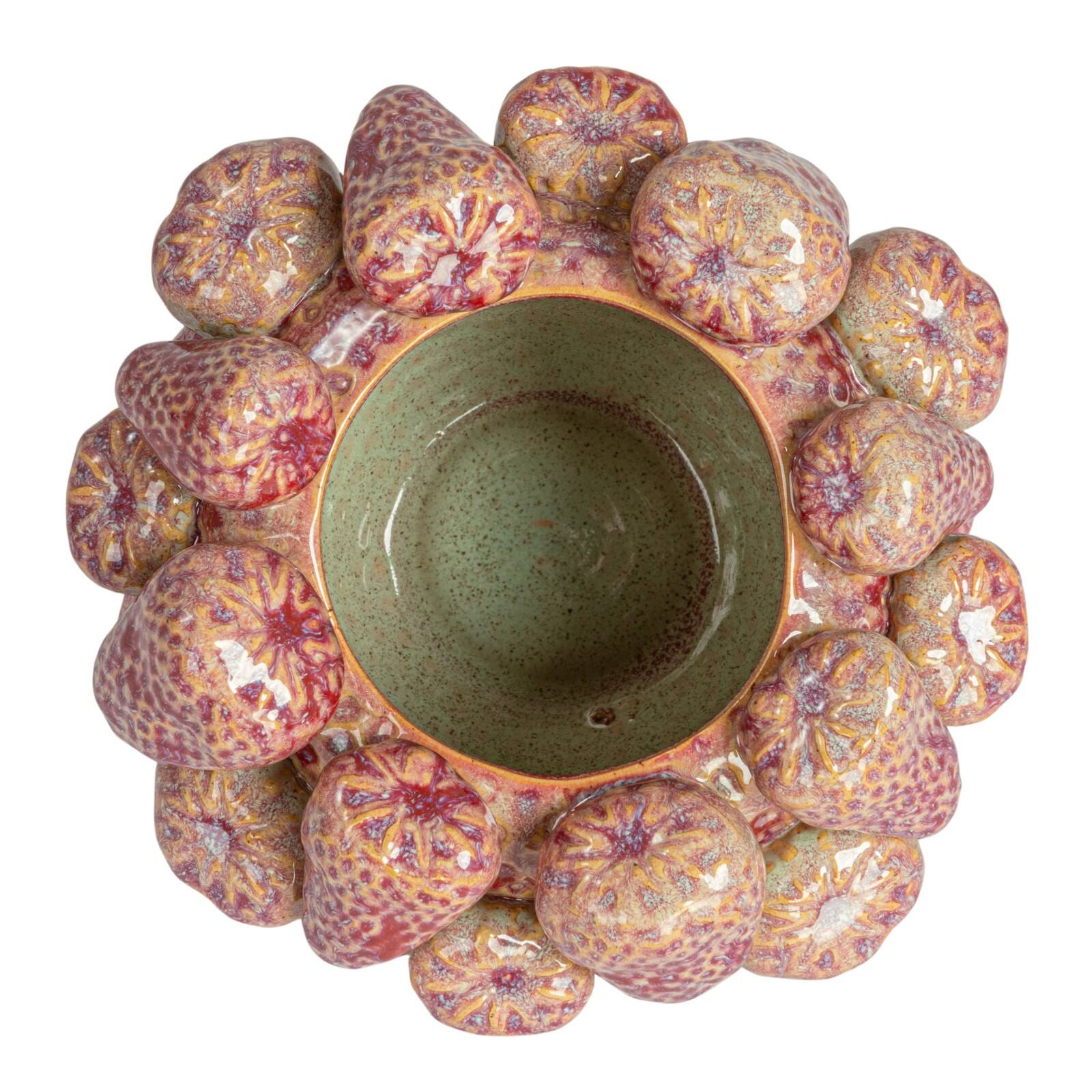 Hello Honey® 5.25" Berry Delight 3D Strawberry Stoneware Planter Vase