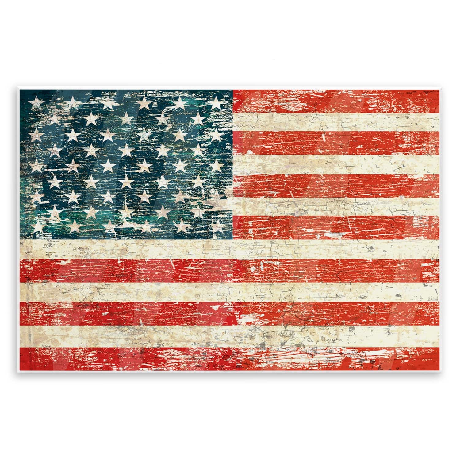 Stupell Industries Rustic American Flag Wall Plaque Art