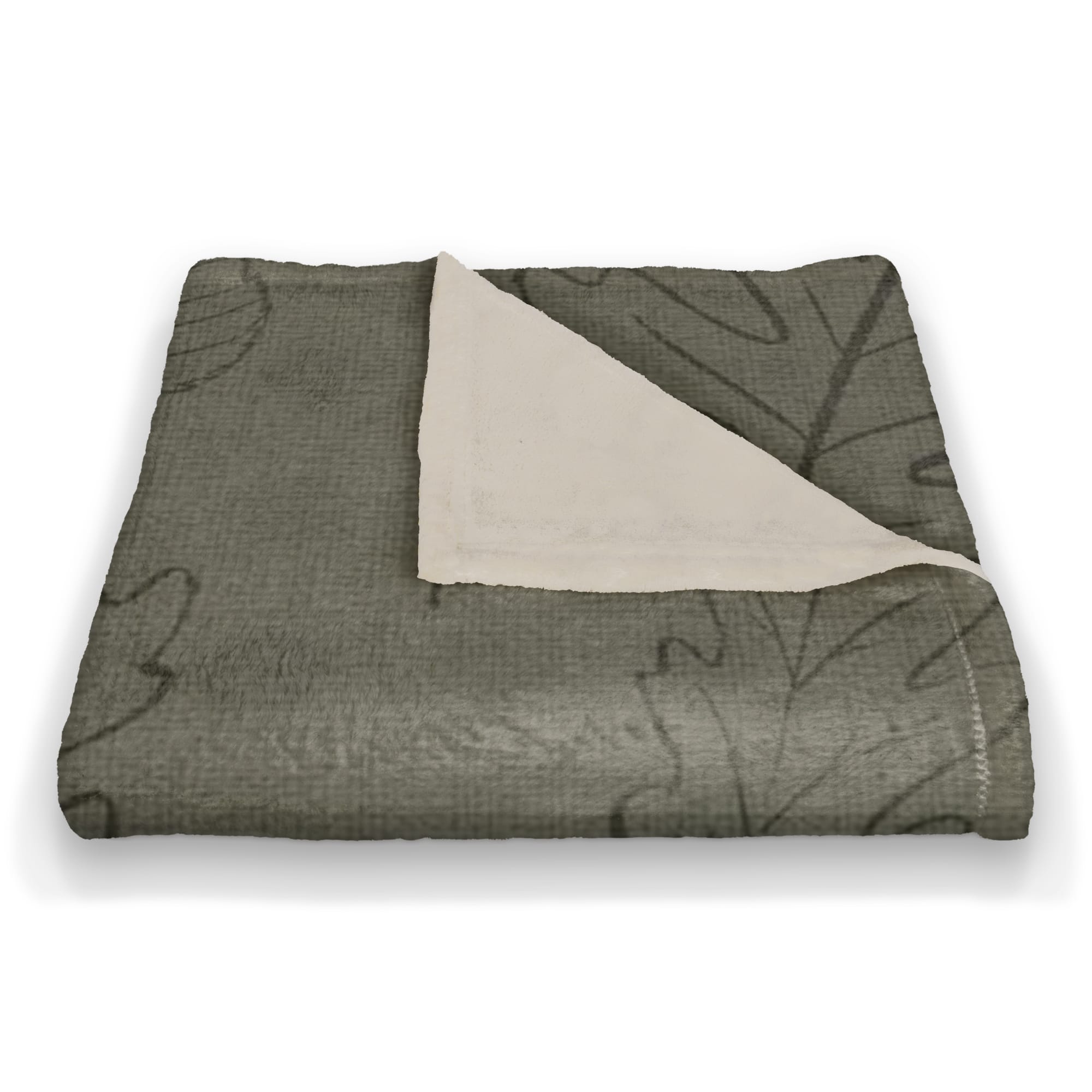 Green Leaf Patterned Coral Fleece Blanket
