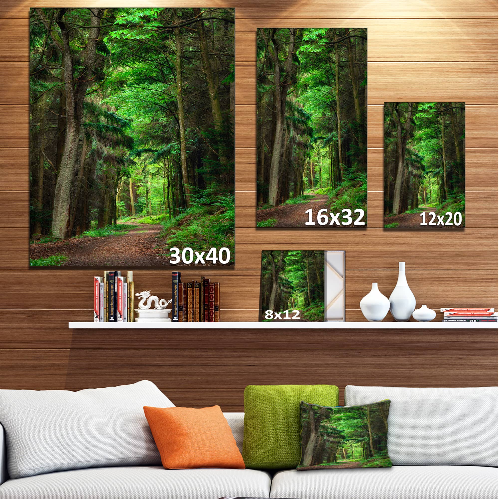 Designart - Dreamy Greenery in Dense Forest - Forest Canvas Art Print