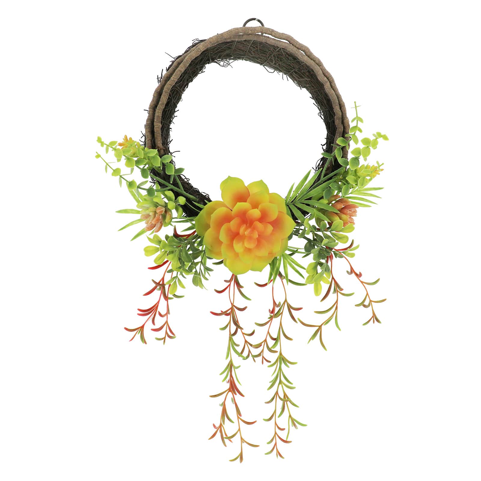 19&#x22; Yellow &#x26; Green Succulent Half Wreath by Ashland&#xAE;