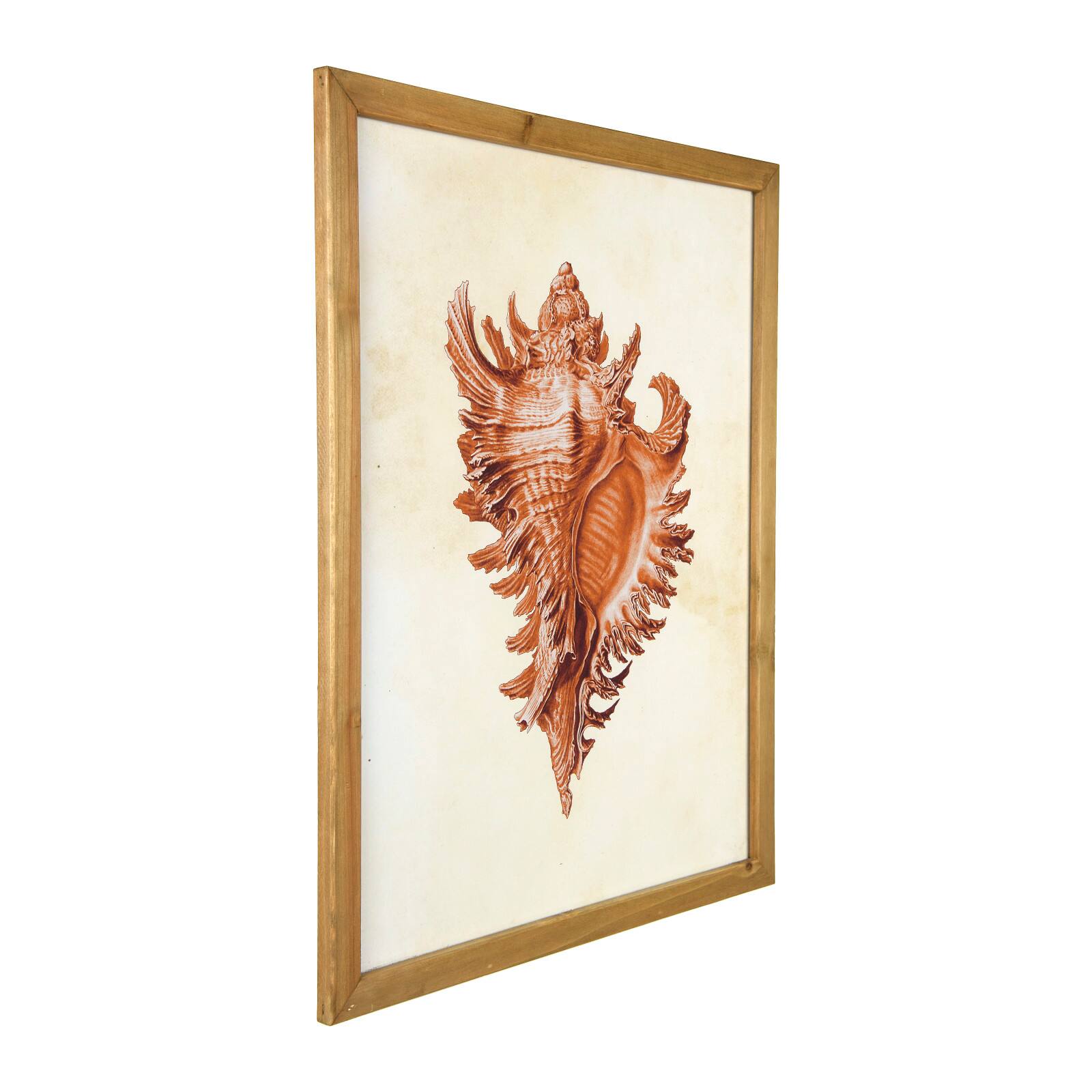 Hello Honey® Red Shells & Coral Wood Framed Wall Art, 4ct.