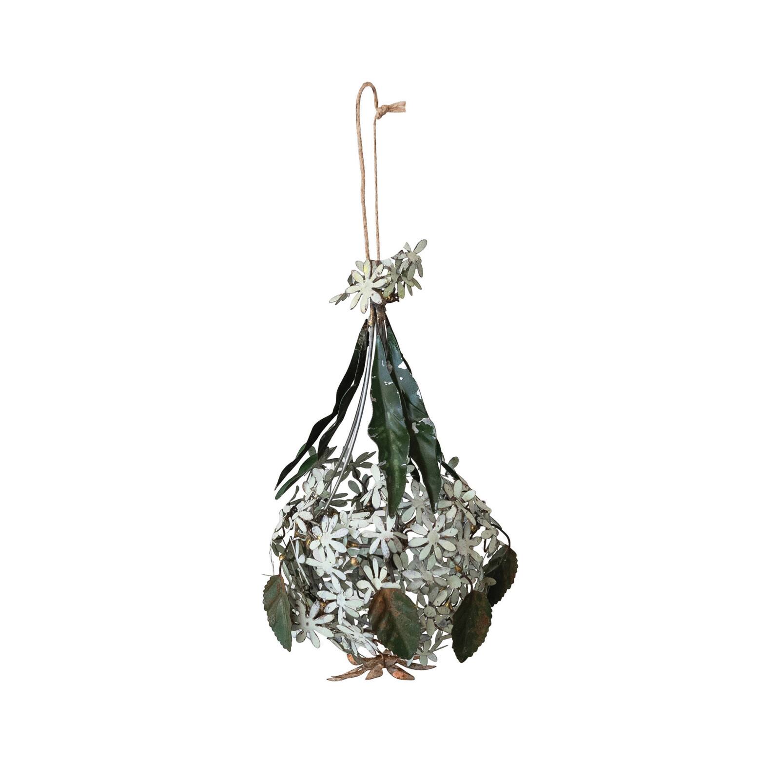 Hello Honey&#xAE; 7&#x22; Multicolor Painted Metal Flower Ornament with Distressed Finish