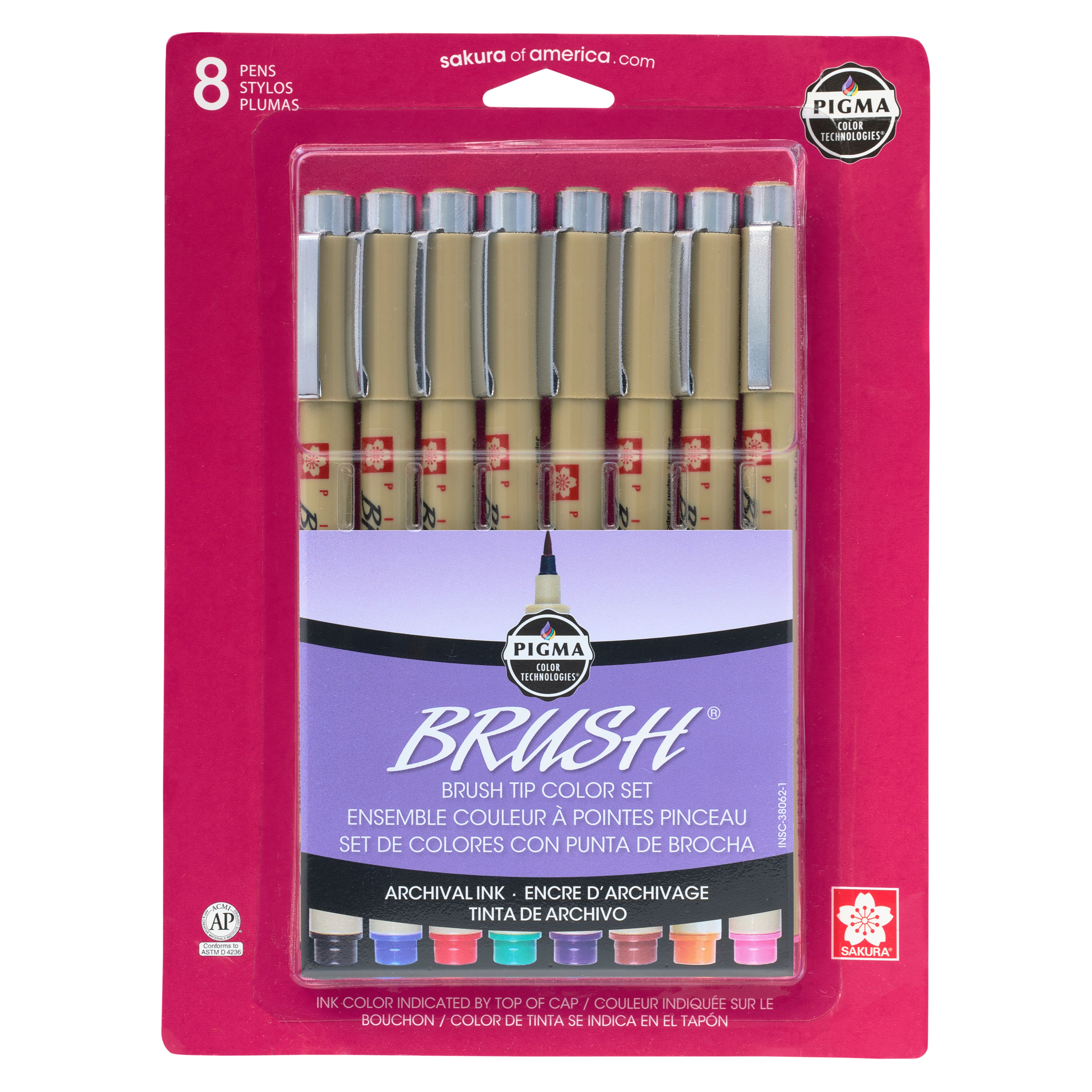 Pigma&#xAE; Brush&#x2122; Pen 8 Color Set