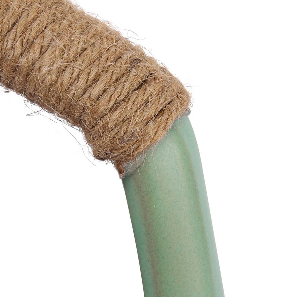 Hello Honey® Bloomingville 13.5" Mint Modern Stoneware Vase with Rattan Wrapped Handle