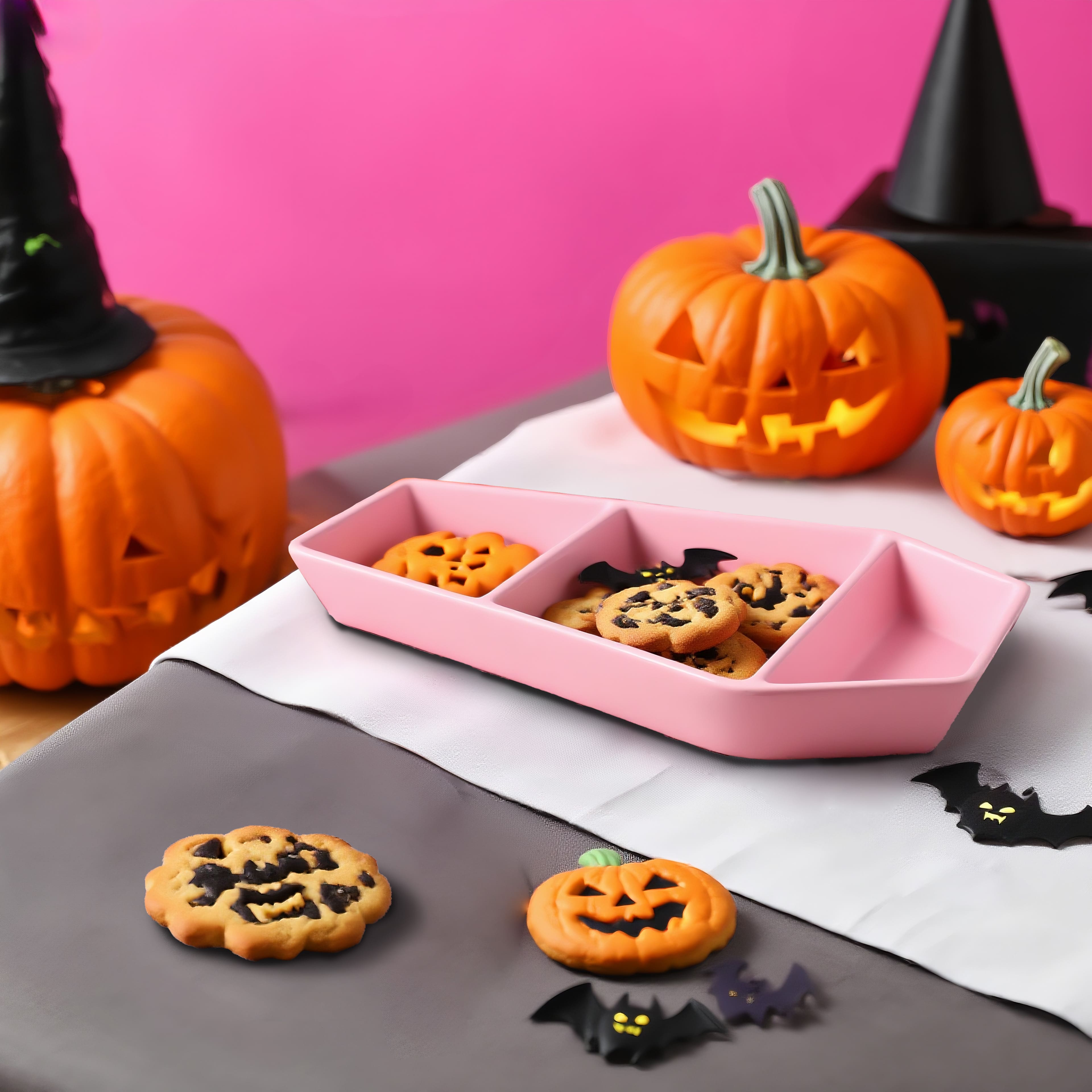 12" Pink Coffin 3-Section Ceramic Platter by Ashland®