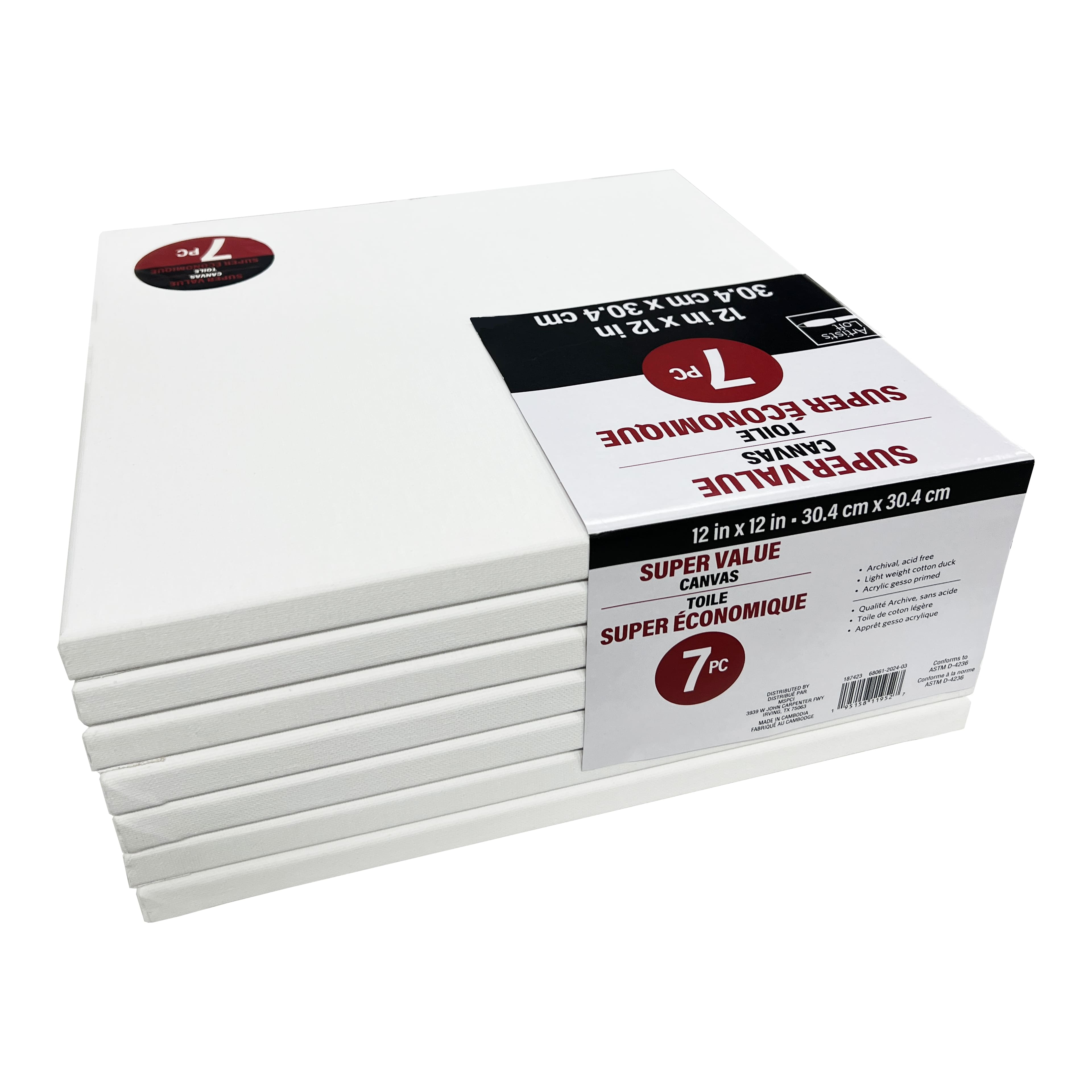 4 Packs: 7 ct. (28 total) 12&#x22; x 12&#x22; Super Value Canvas by Artist&#x27;s Loft&#xAE; Necessities&#x2122;