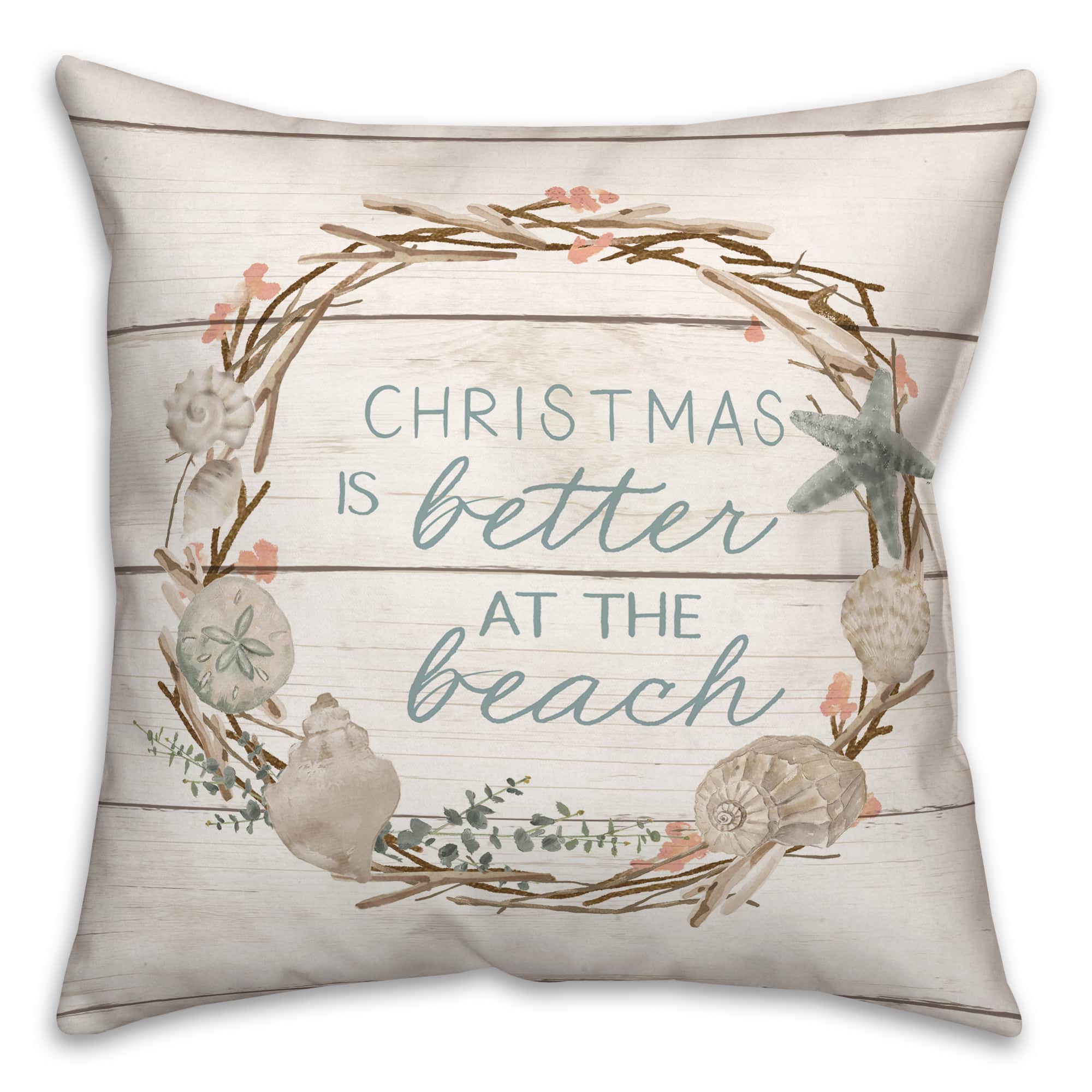 Christmas is Better by the Beach Throw Pillow