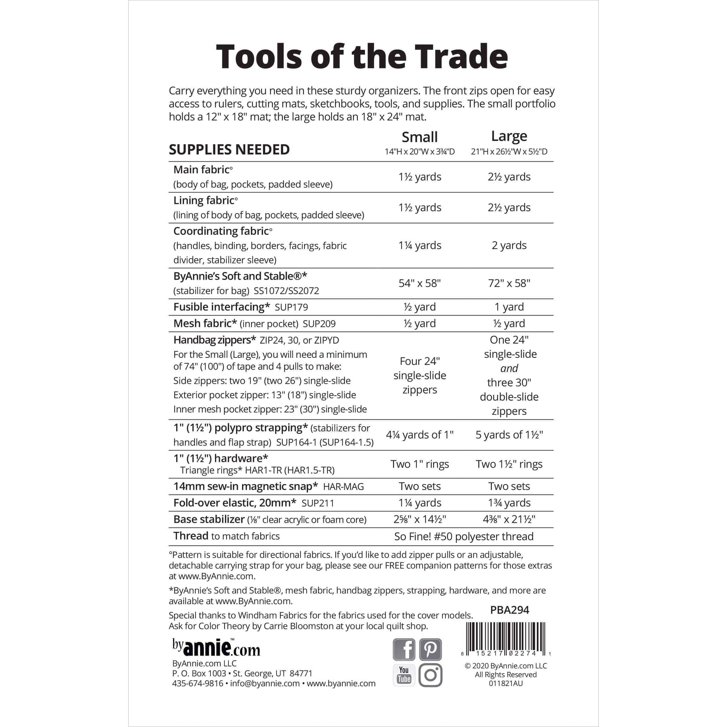 ByAnnie&#x2122; Tools of the Trade Pattern