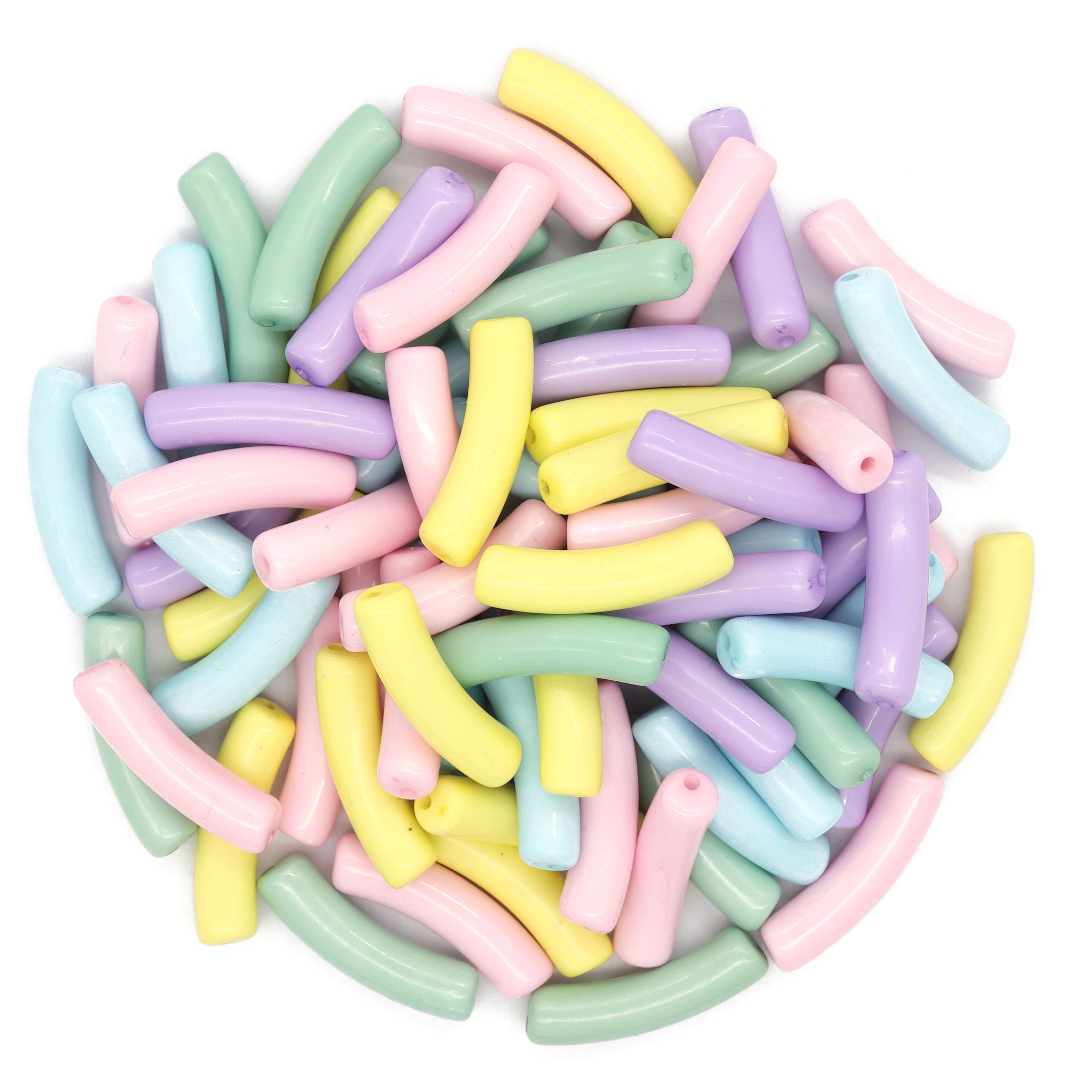 Pastel Plastic Tube Beads by Creatology&#x2122;