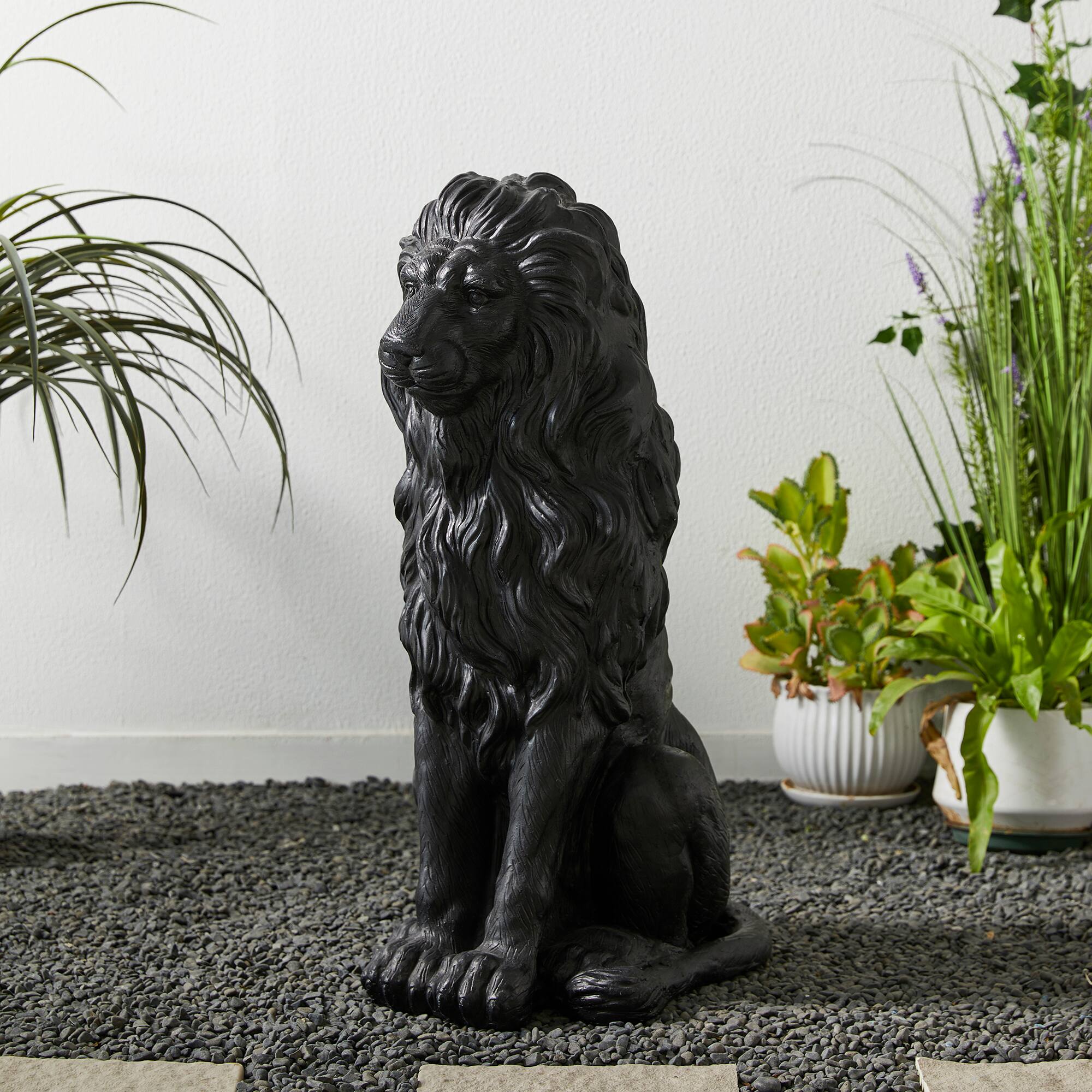 Glitzhome&#xAE; 27.75&#x22; MGO Guardian Sitting Lion Garden Statue