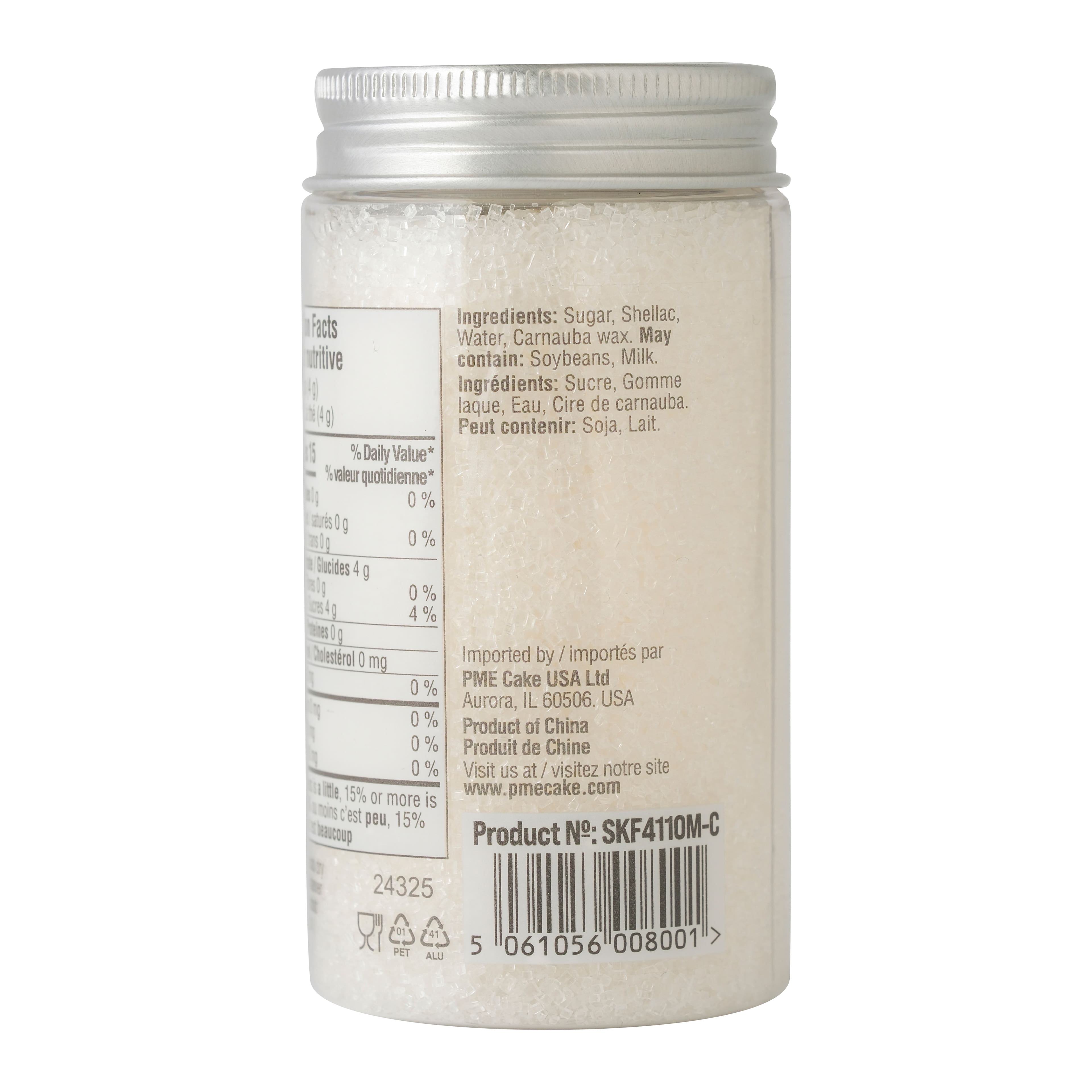 PME Cake Sweet Street&#xAE; 4oz. White Sanding Sugar Crystals