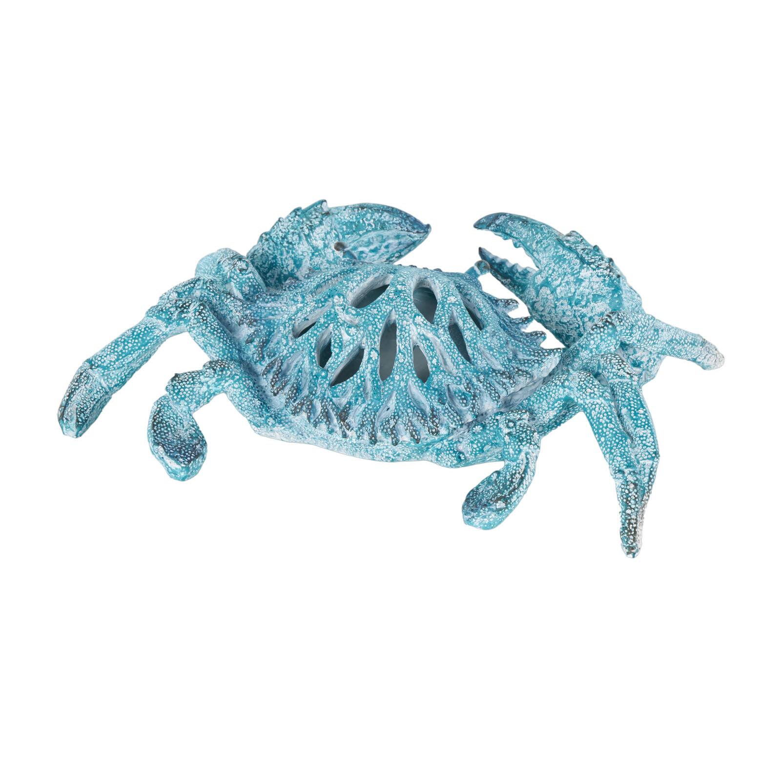 10" Polystone Crab Textured Decorative Sculpture