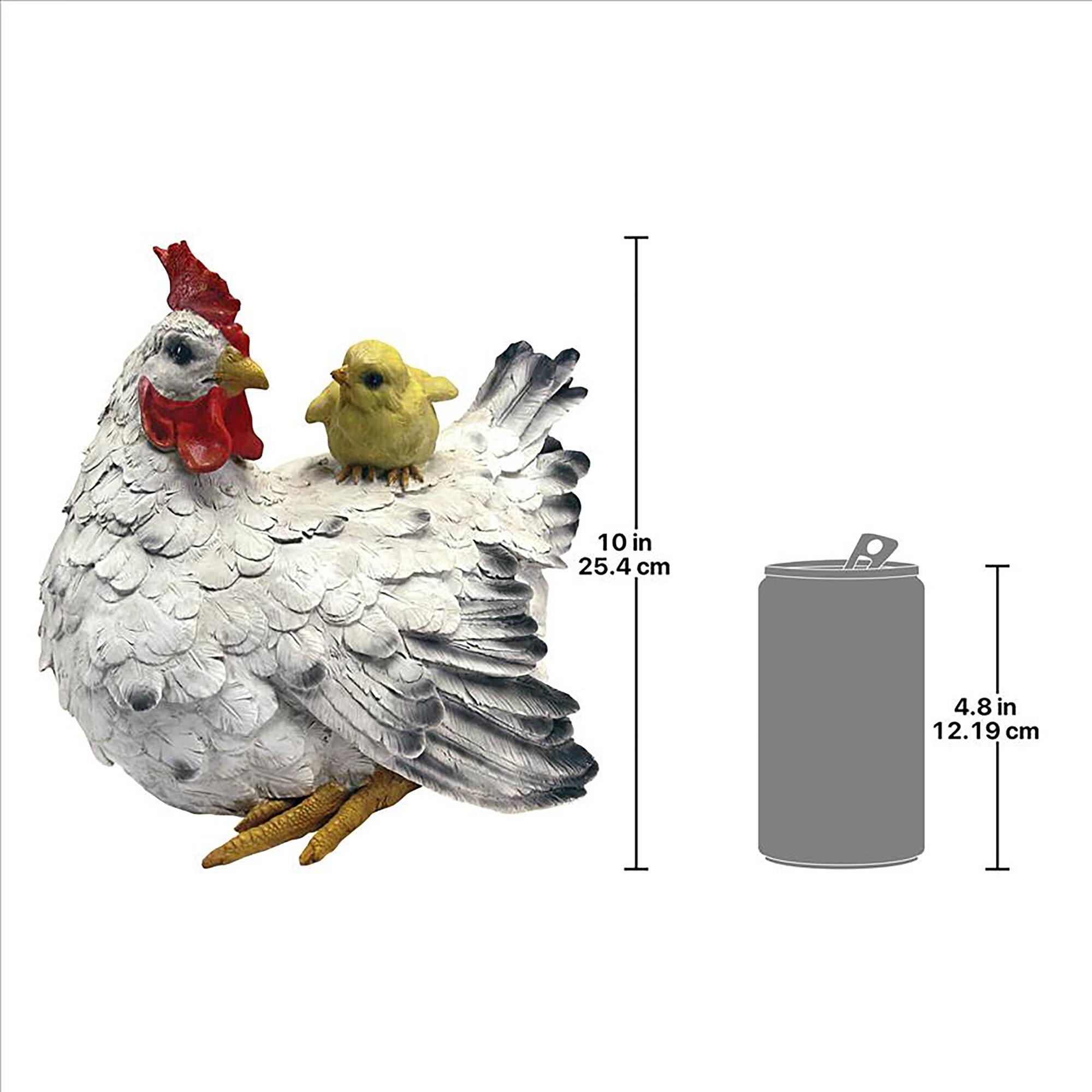 Design Toscano 10" Barnyard Mother Hen & Baby Chick Statue