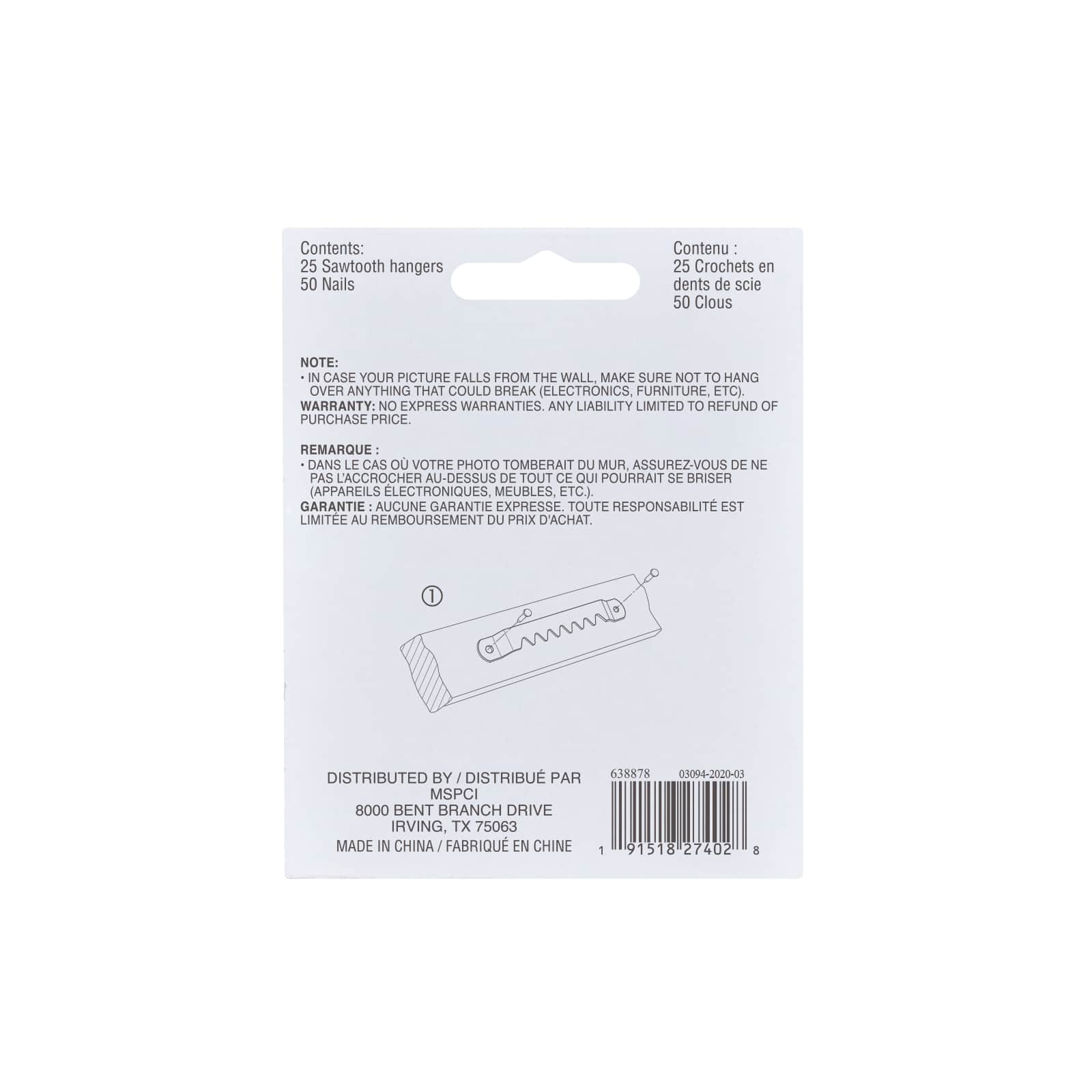 12 Packs: 25 ct. (300 total) Large Sawtooth Hangers by Studio Décor®