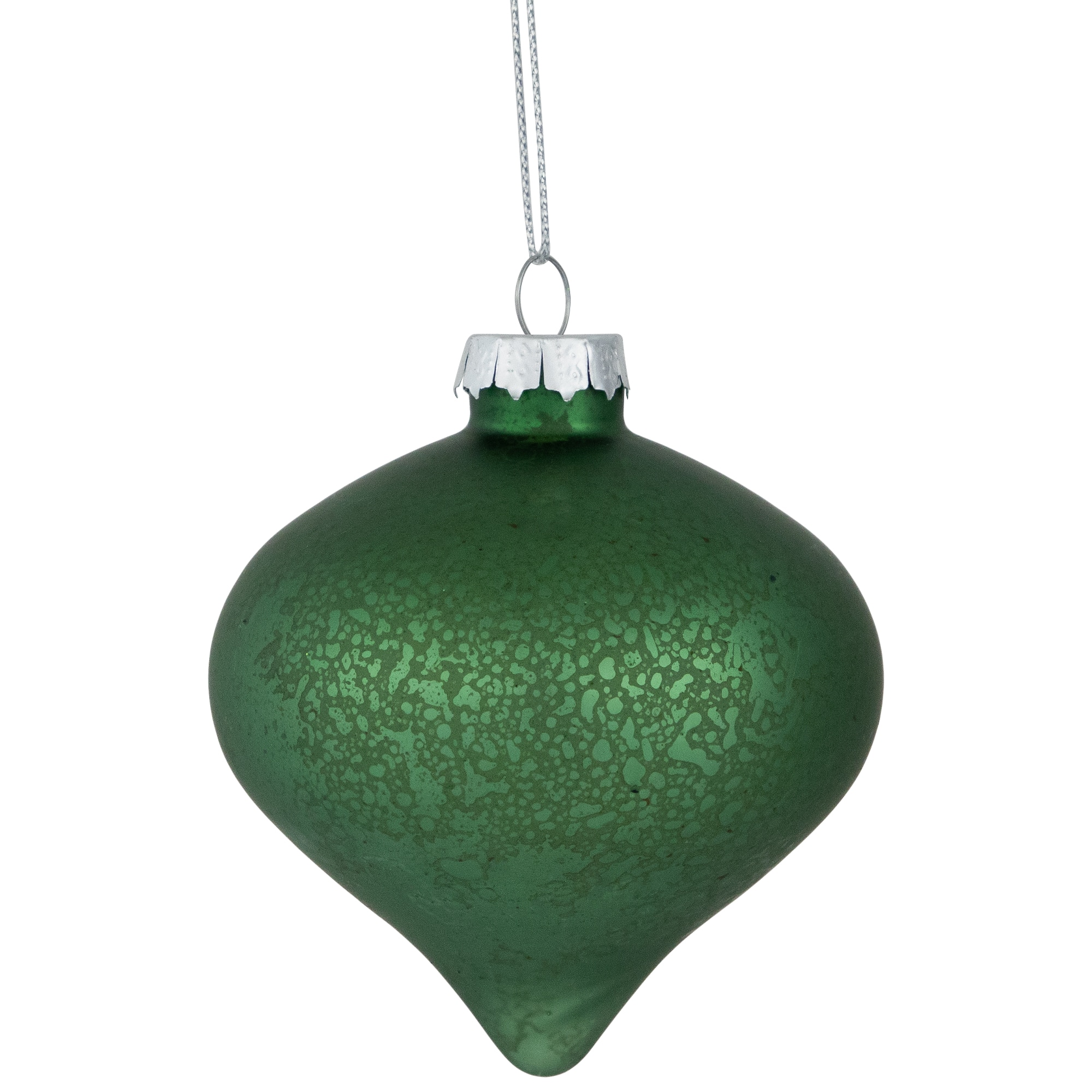 3-Finish Glass Christmas Ball and Onion Ornaments - 3&#x22; (80mm) - Forest Green - 9ct