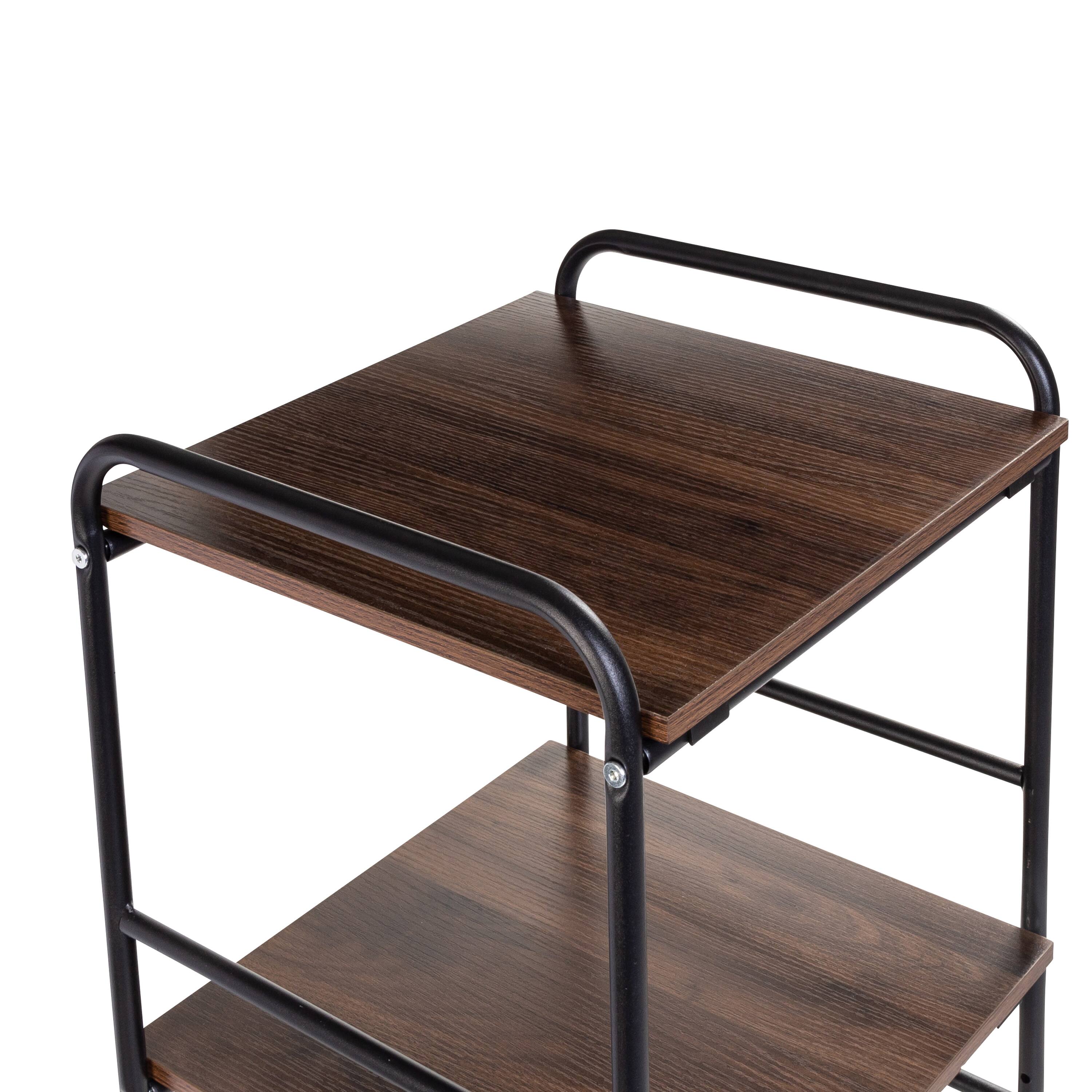 Honey Can Do Black 4-Tier Rolling Cart