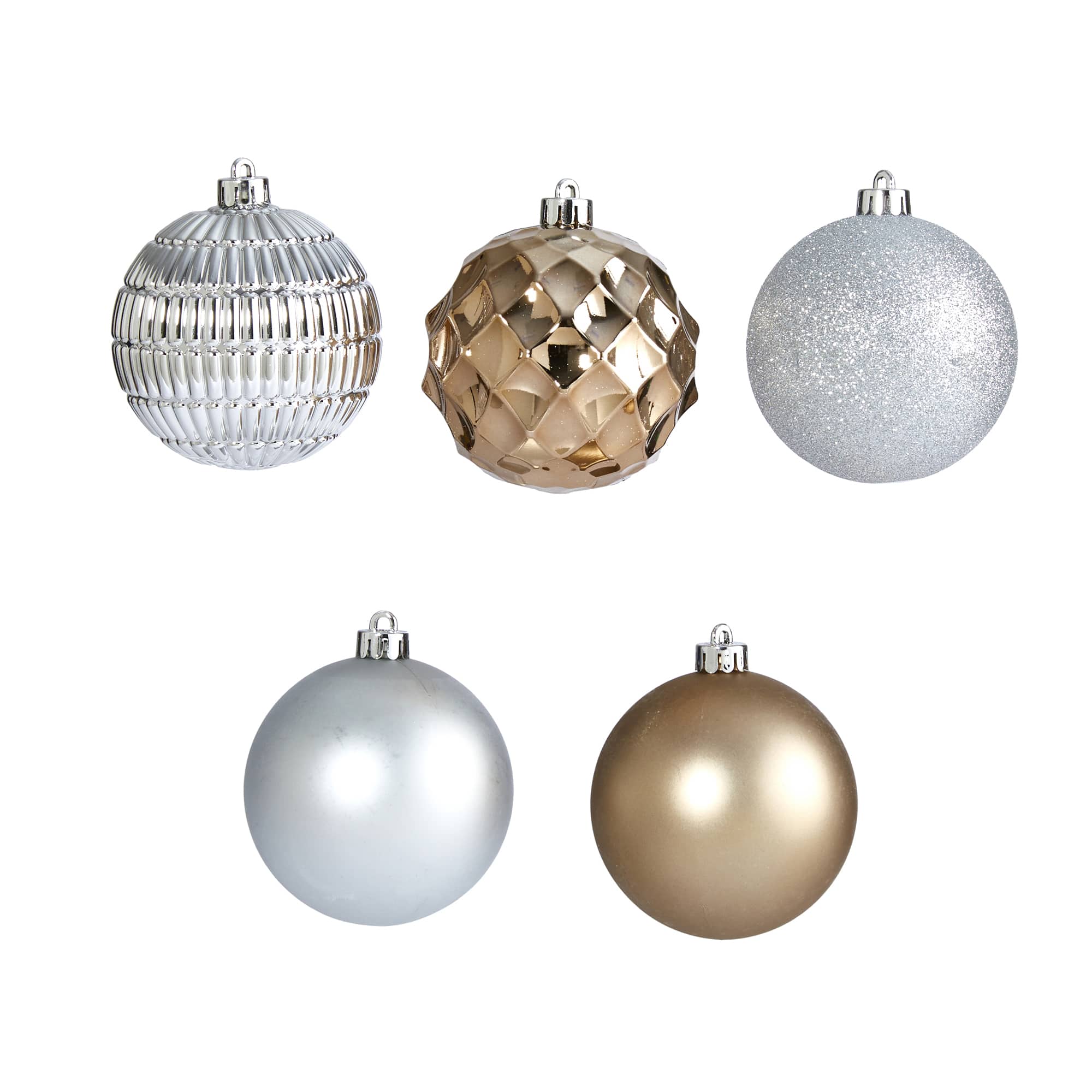 40ct. 3&#x22; Gold &#x26; Silver Shatterproof Ball Ornaments