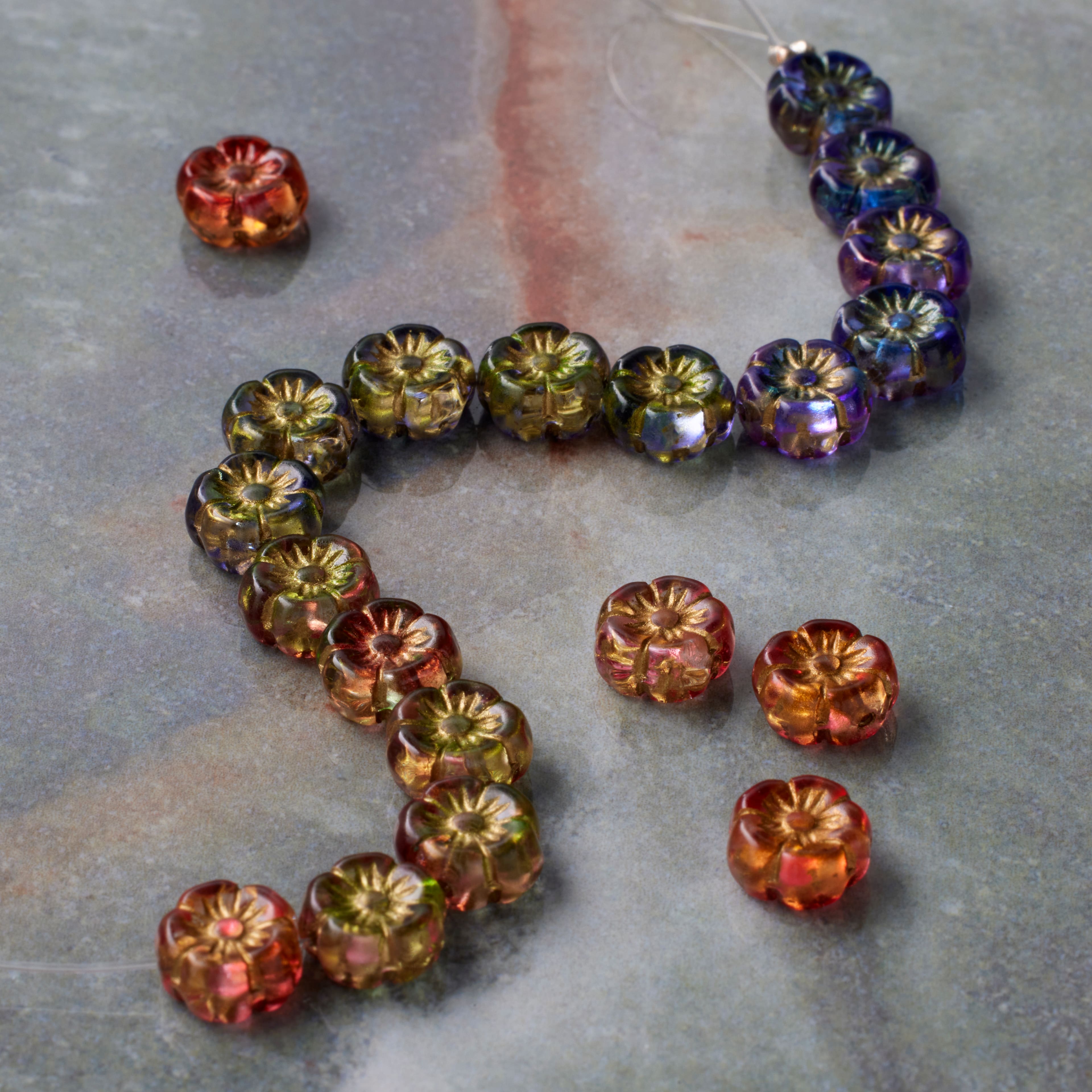 6 Packs: 20 ct. (120 total) Sun Daisies Czech Glass Flower Beads, 8.6mm by Bead Landing&#x2122;