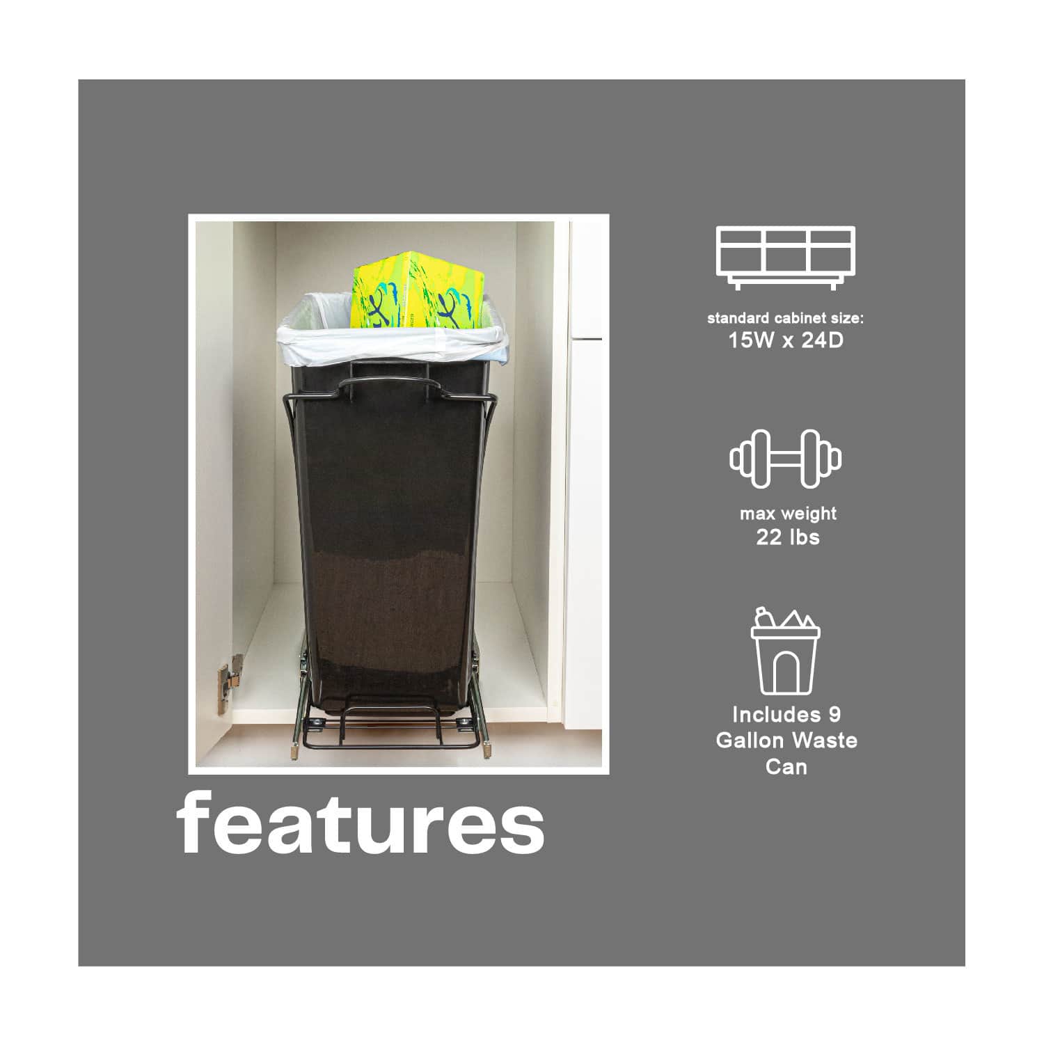 Household Essentials Glidez Slide-Out Trash Can