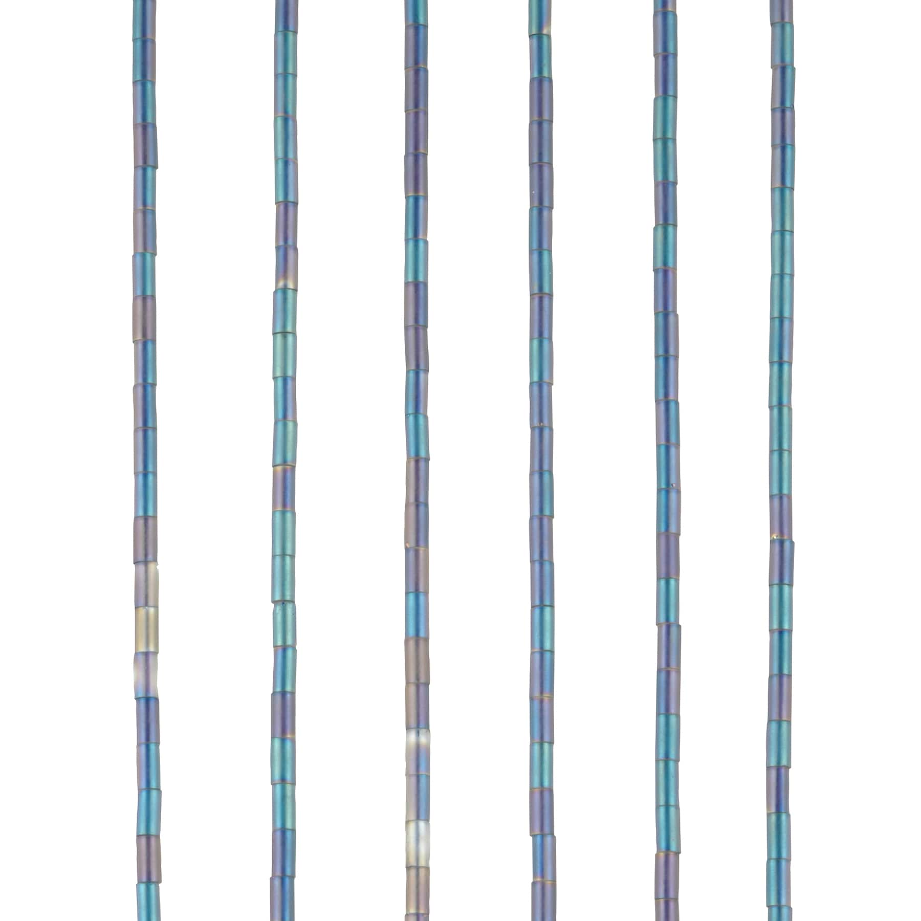 12 Pack: Blue Matte Glass Tube Beads, 4mm by Bead Landing™