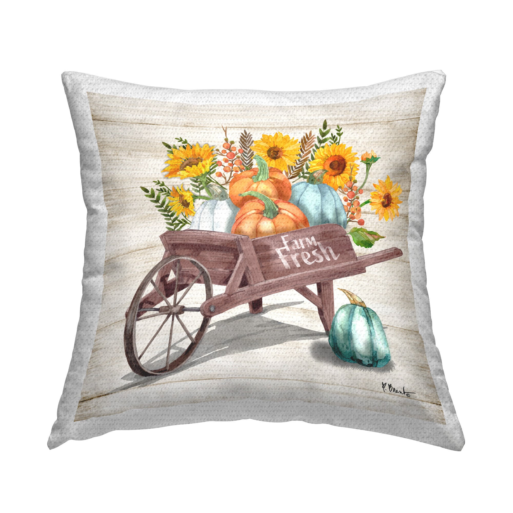 Stupell Industries Farm Fresh Wagon Outdoor Printed Pillow
