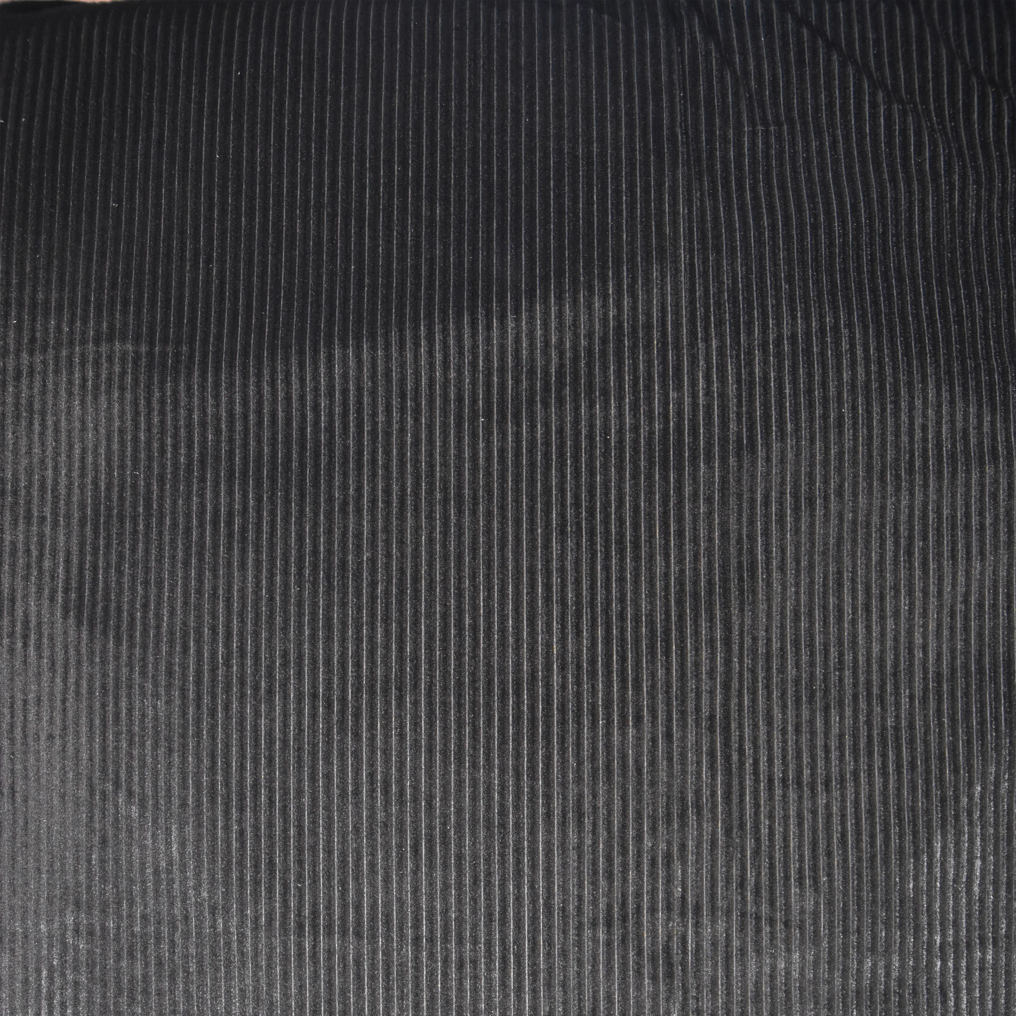 Feldman Black Ribbed Stretch Velvet Fabric