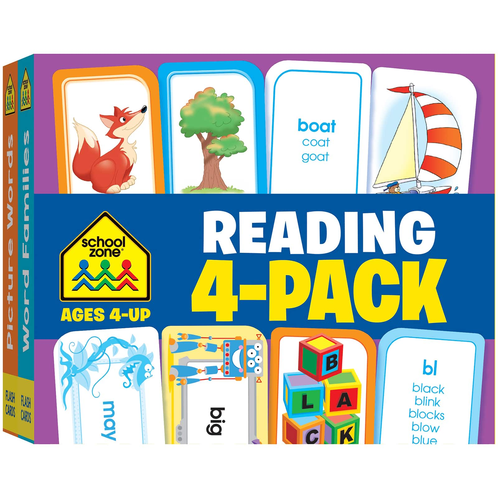 School Zone Publishing Reading Flash Card, 4ct.