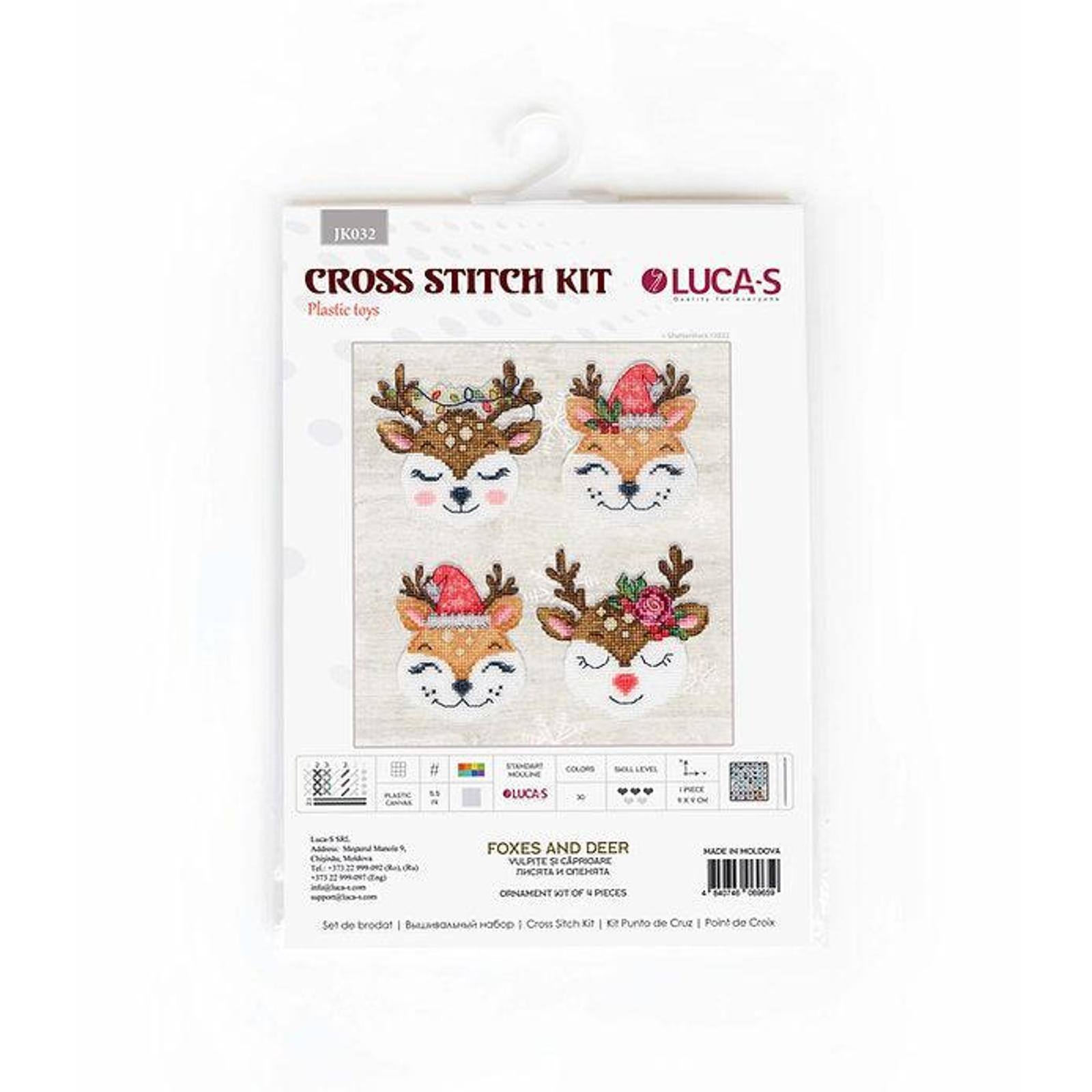 Luca-s Foxes And Deer Plastic Canvas Counted Cross Stitch Kit