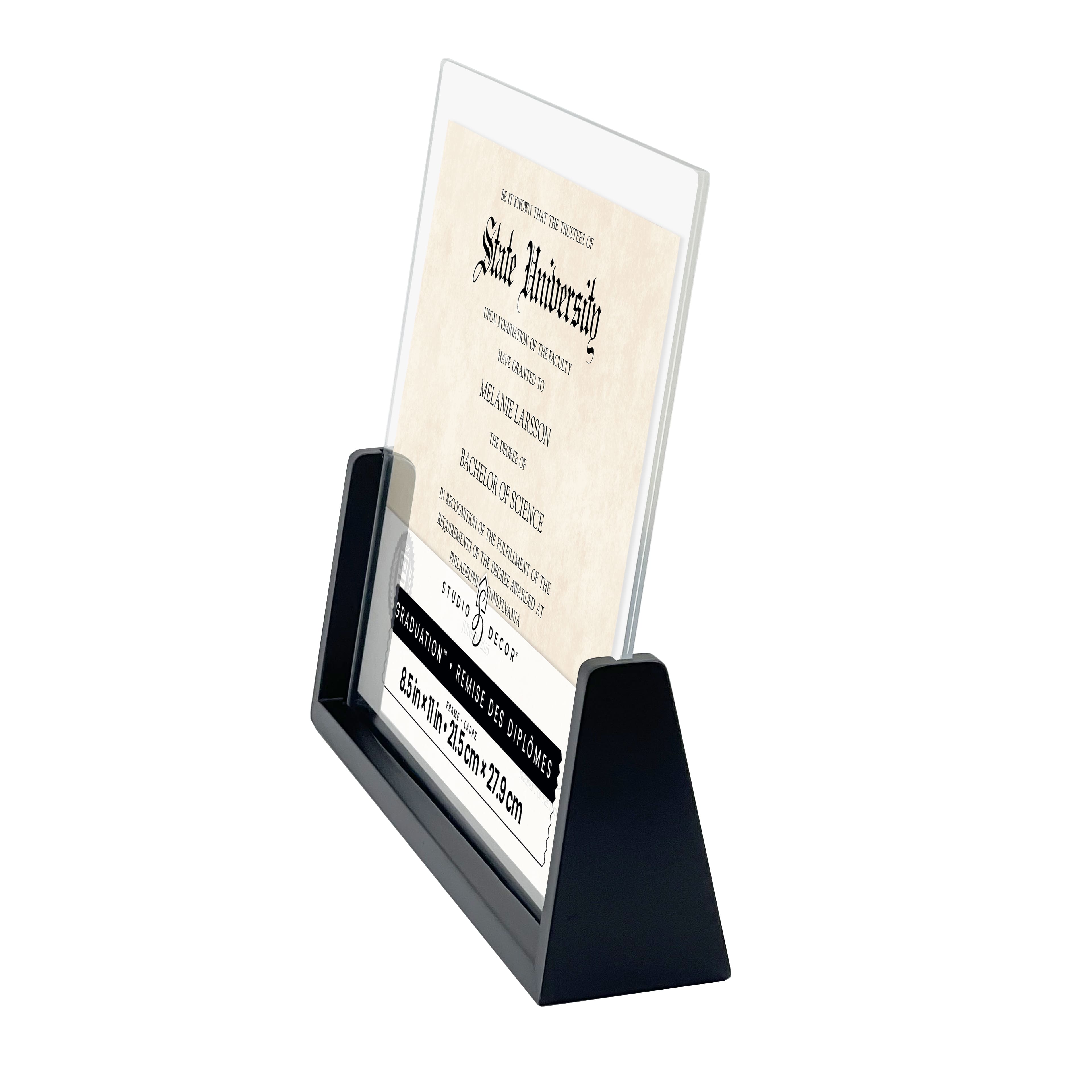 Graduation&#x2122; 8.5&#x22; x 11&#x22; Black Document Tabletop Float Frame by Studio D&#xE9;cor&#xAE;