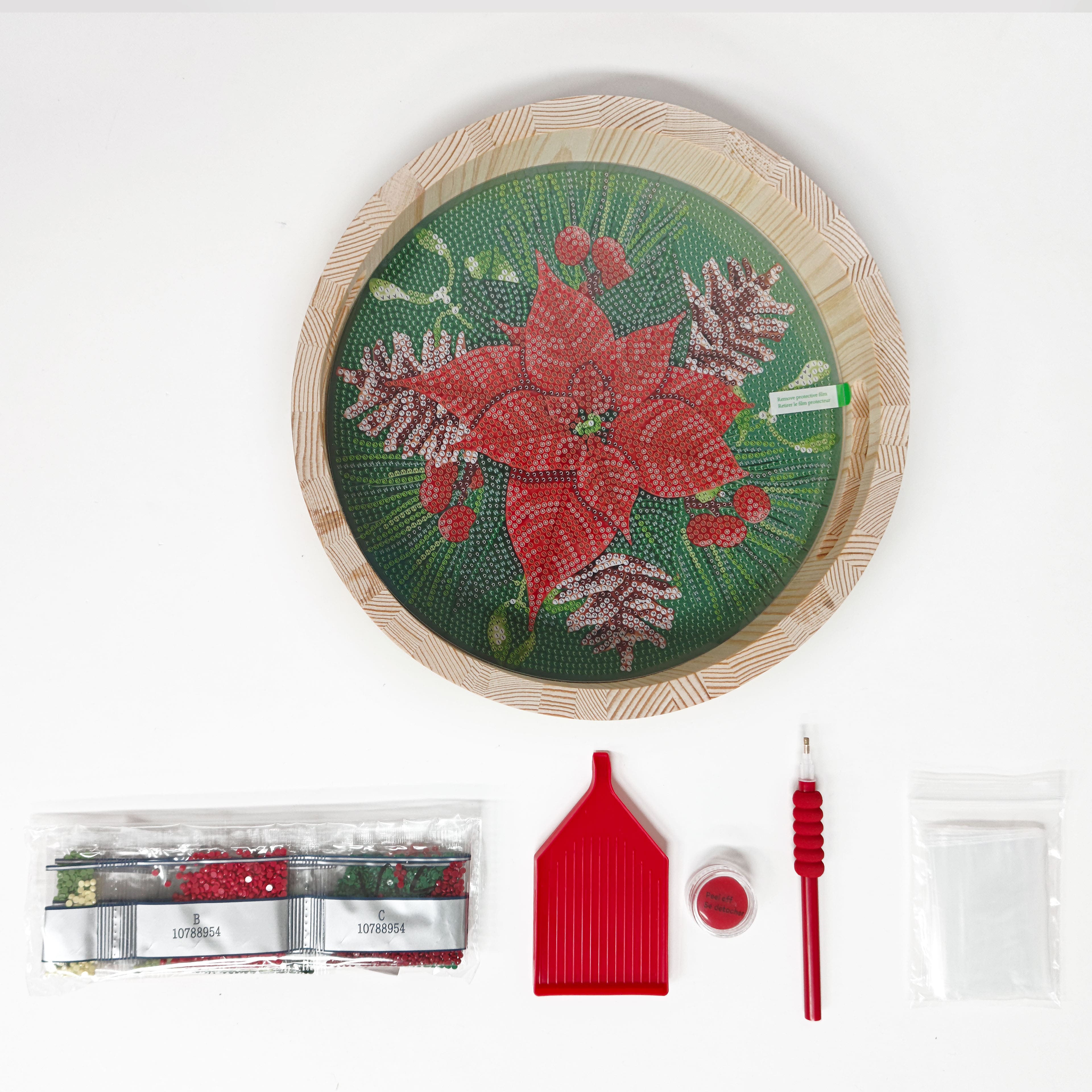 10" x 10" Poinsettia Diamond Art Tray Kit by Make Market®