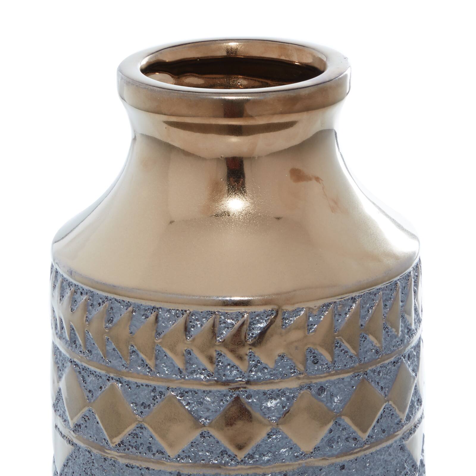 Gold Porcelain Contemporary Vase 16&#x22; x 7&#x22; x 7&#x22;